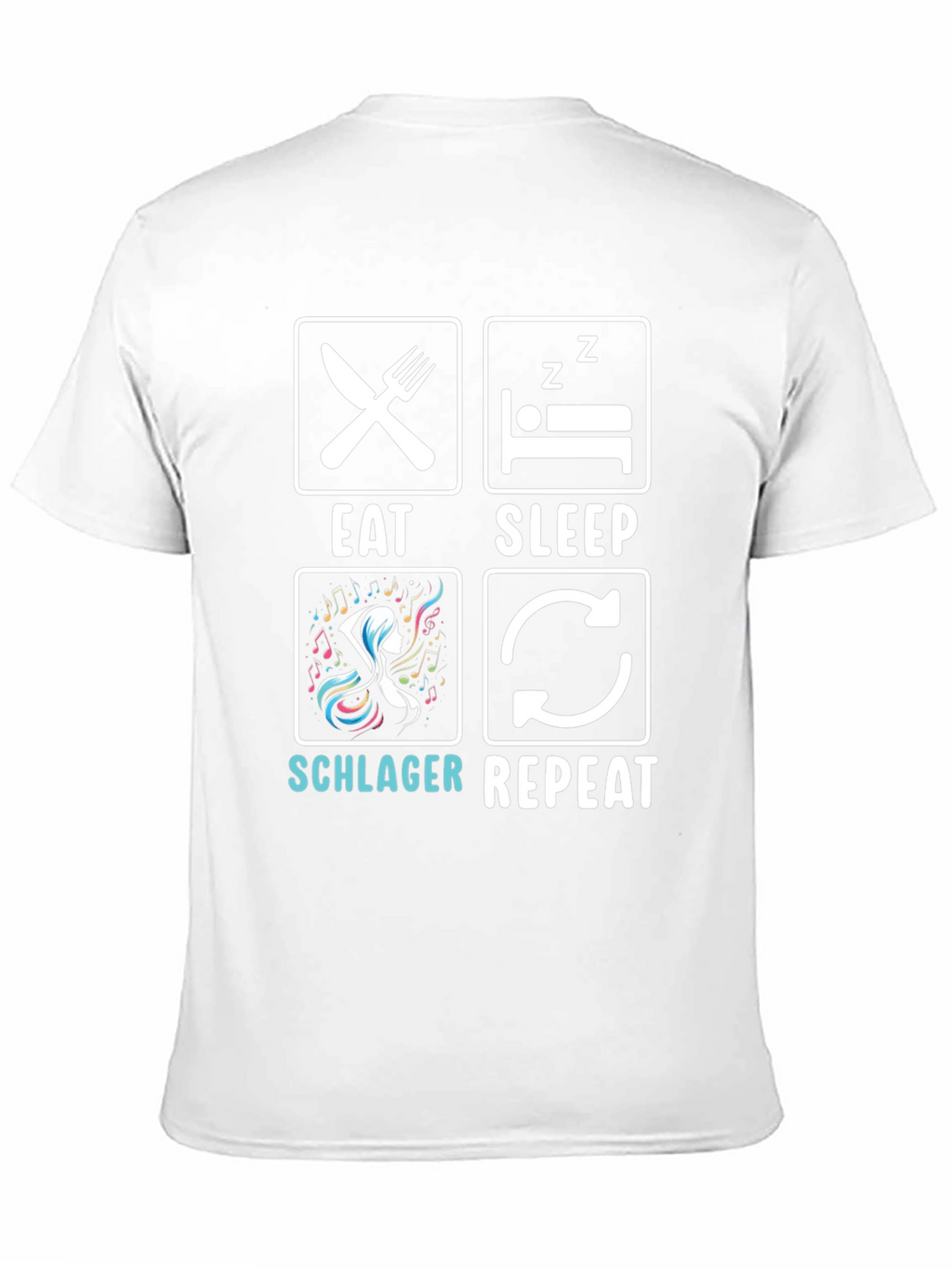 Eat Sleep Schlager Repeat Black T-Shirt