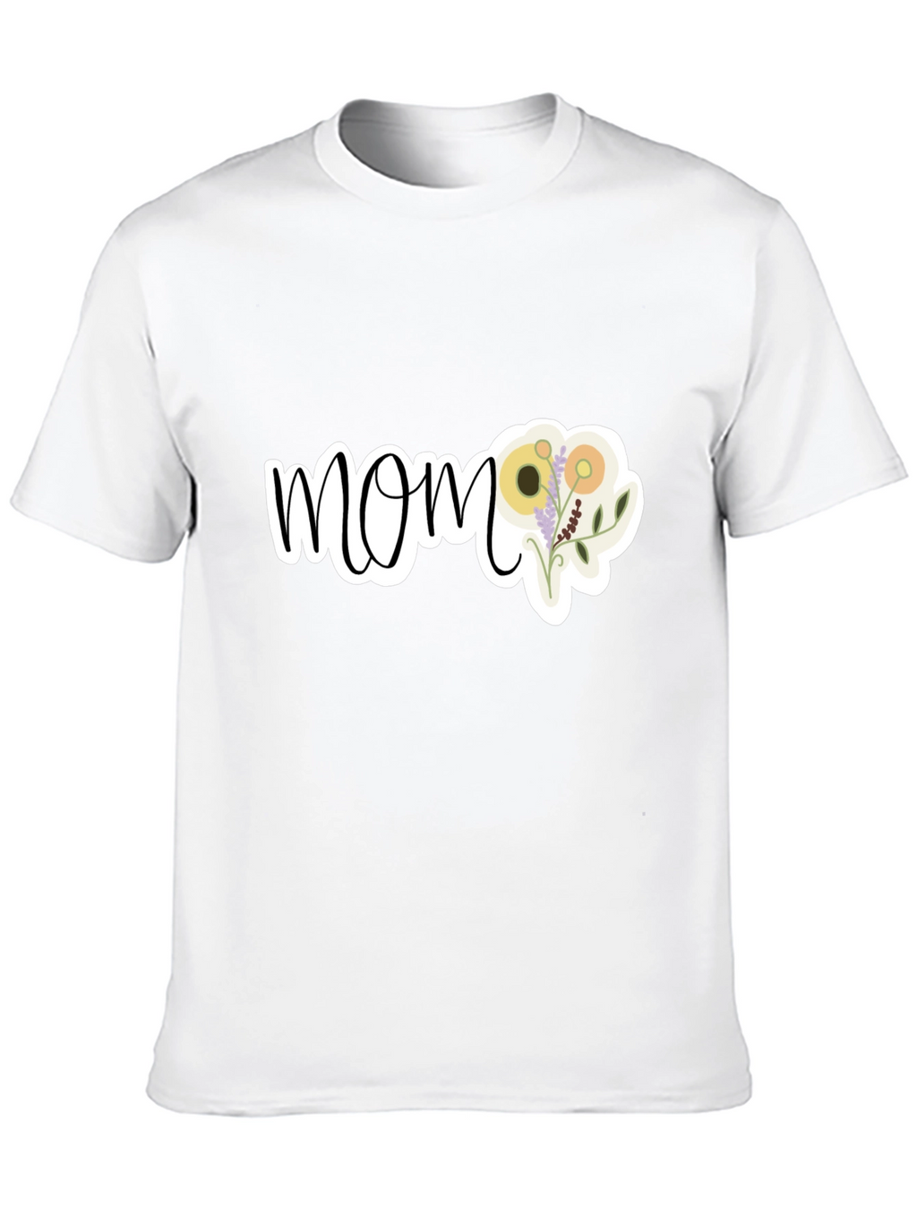 Floral Mom Graphic T-Shirt - Black