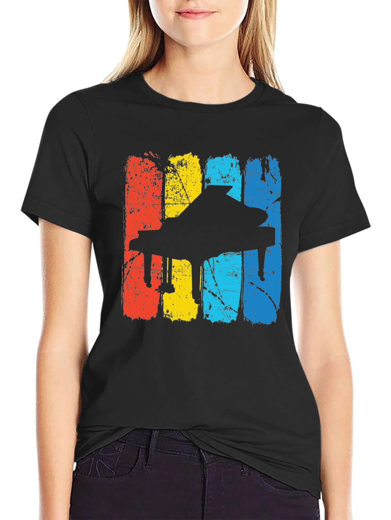 Vintage Piano Player T-Shirt - Retro Style