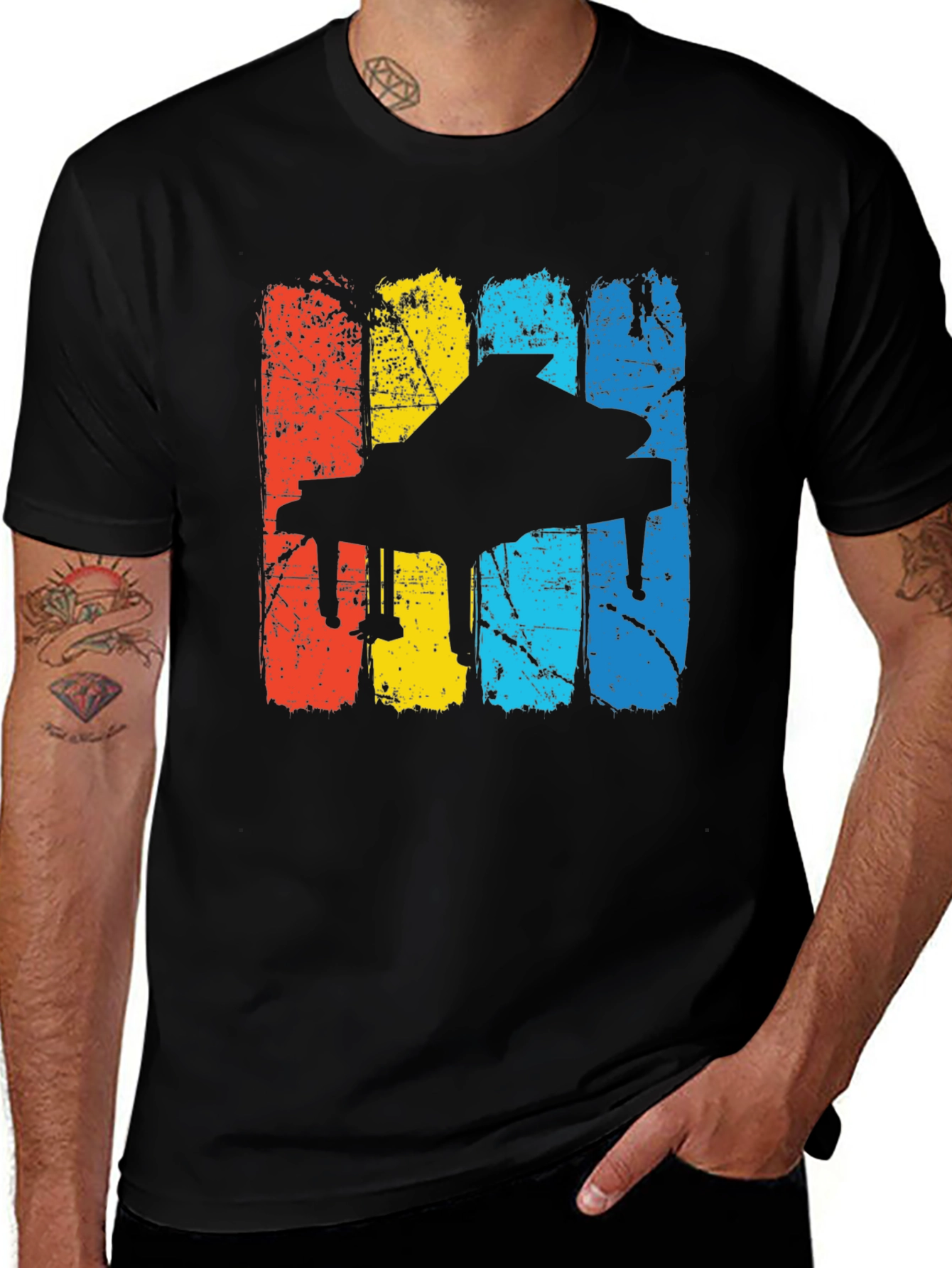Vintage Piano Player T-Shirt - Retro Style