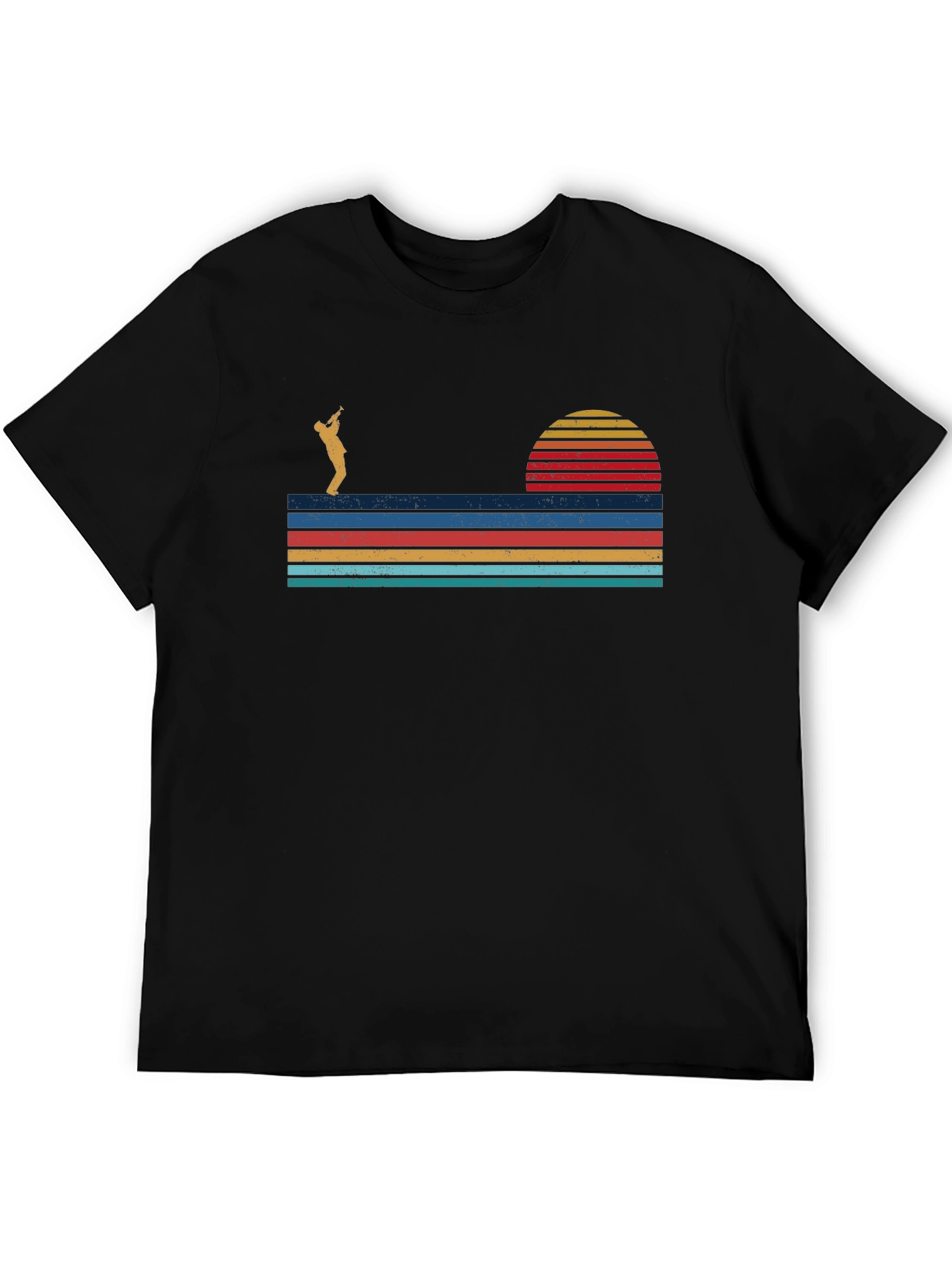 Retro Sunset Saxophone T-Shirt - Classic Design