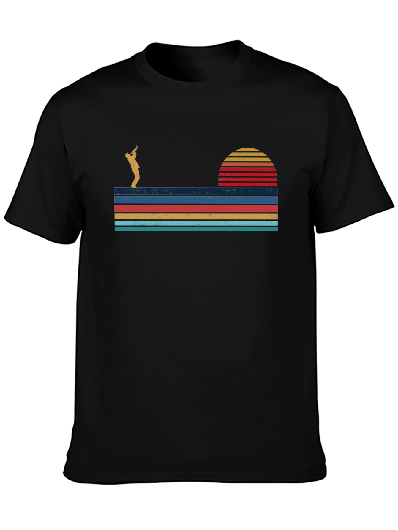 Retro Sunset Saxophone T-Shirt - Classic Design