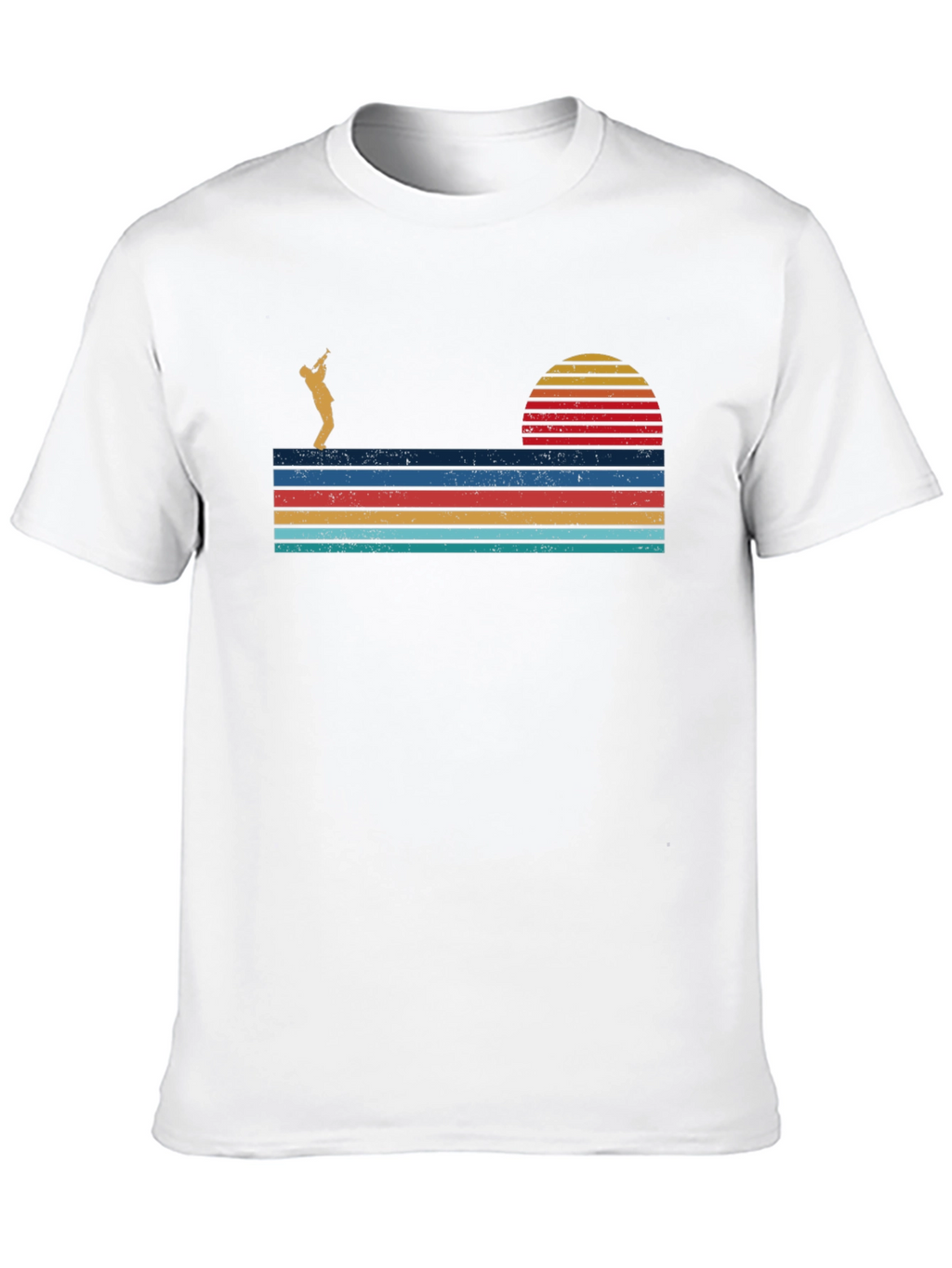 Retro Sunset Saxophone T-Shirt - Classic Design