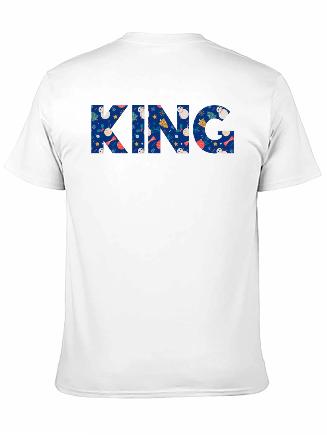 Festive King Holiday T-Shirt - Black Crew Neck
