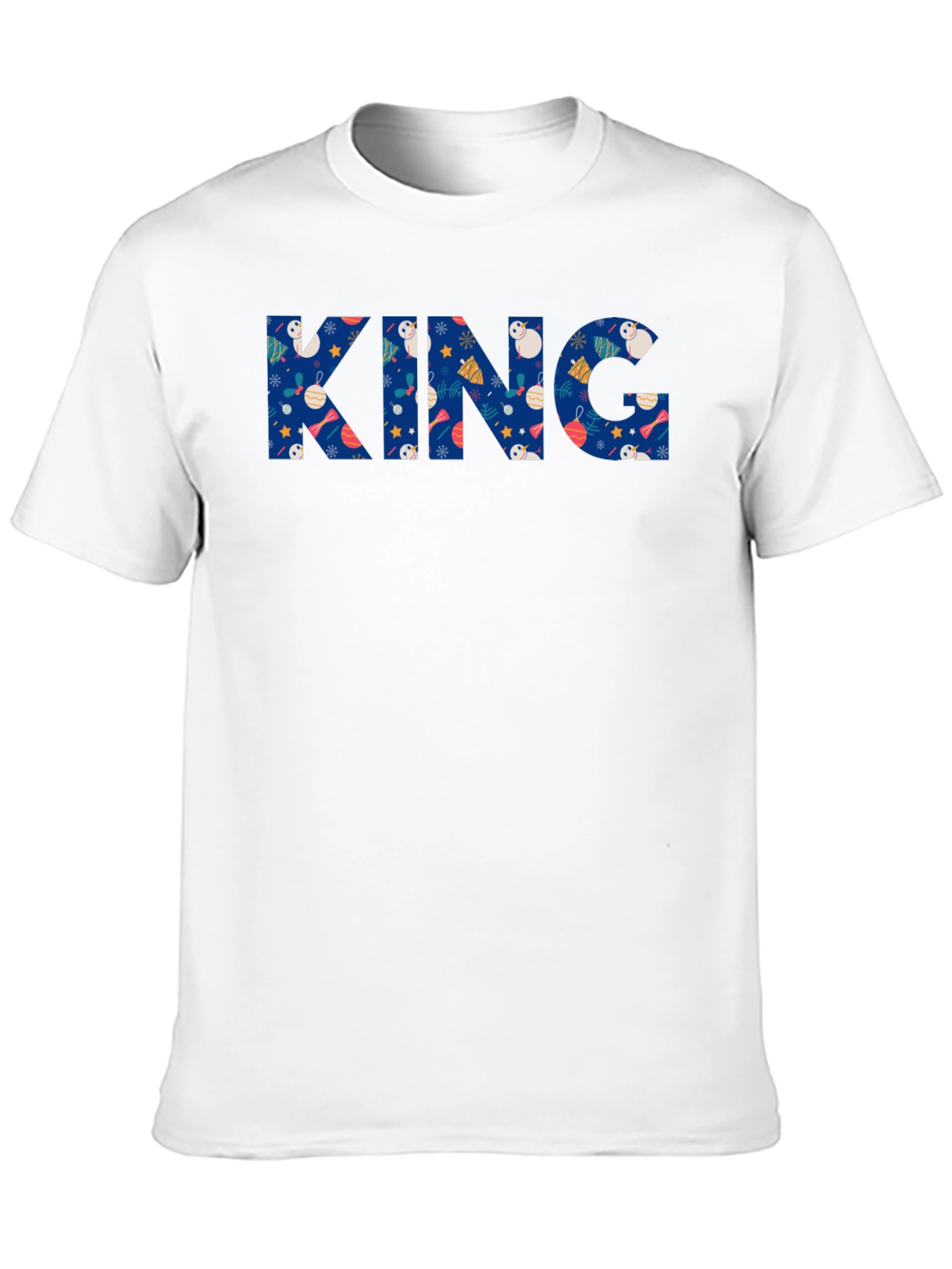 Festive King Holiday T-Shirt - Black Crew Neck