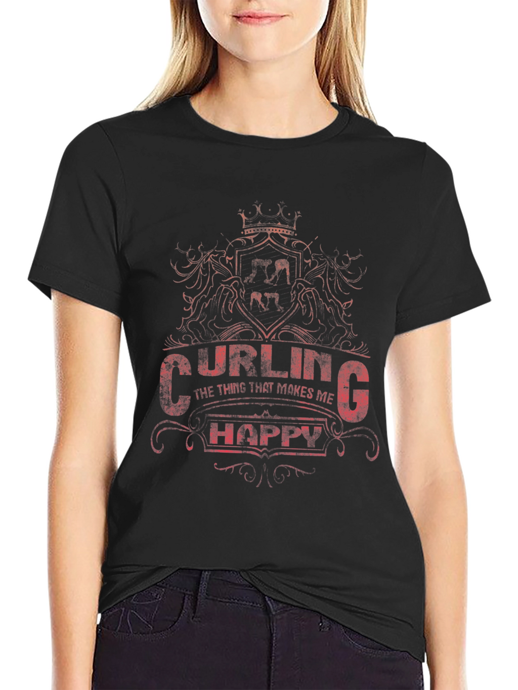 Curling Makes Me Happy T-Shirt