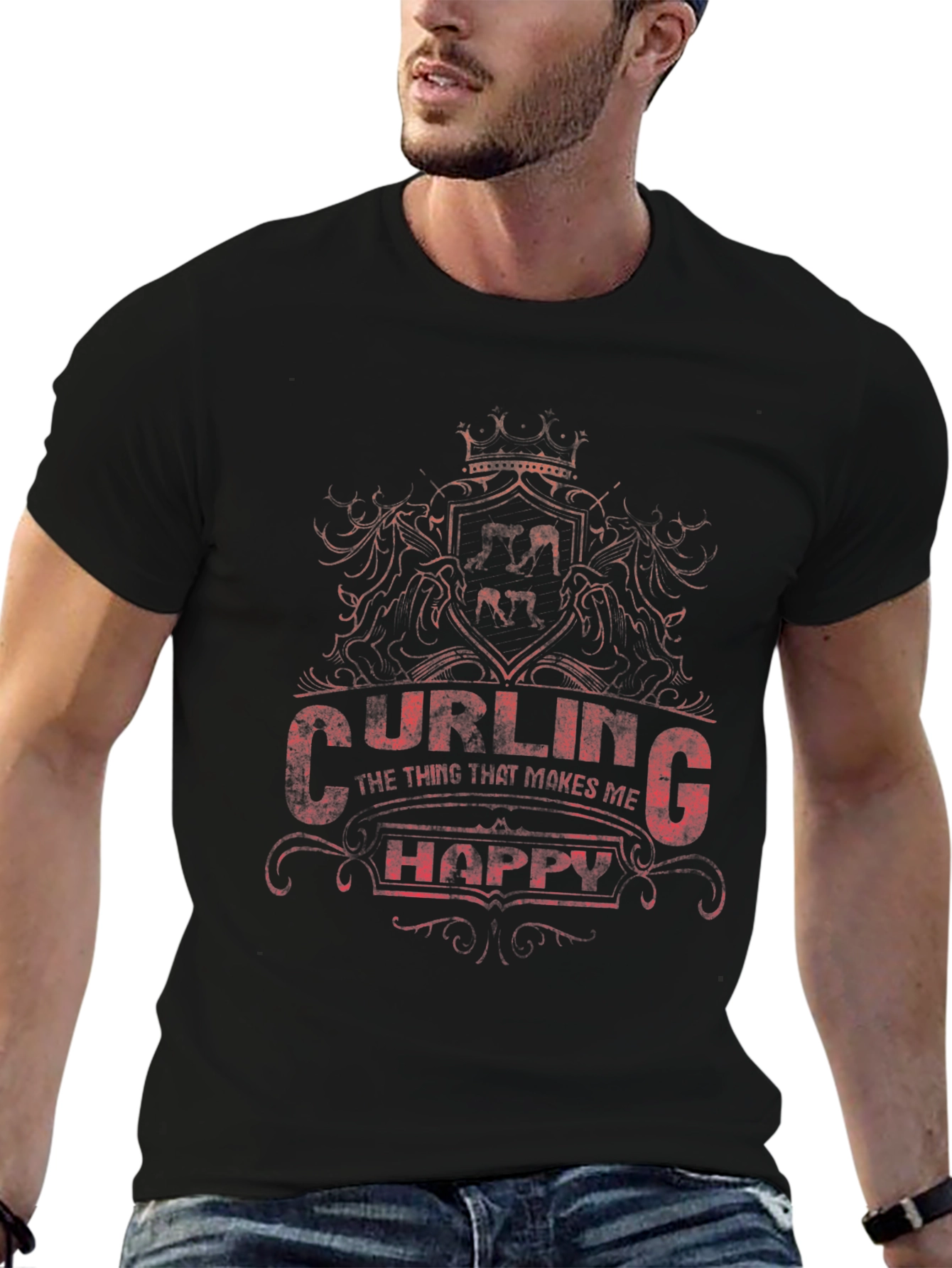 Curling Makes Me Happy T-Shirt
