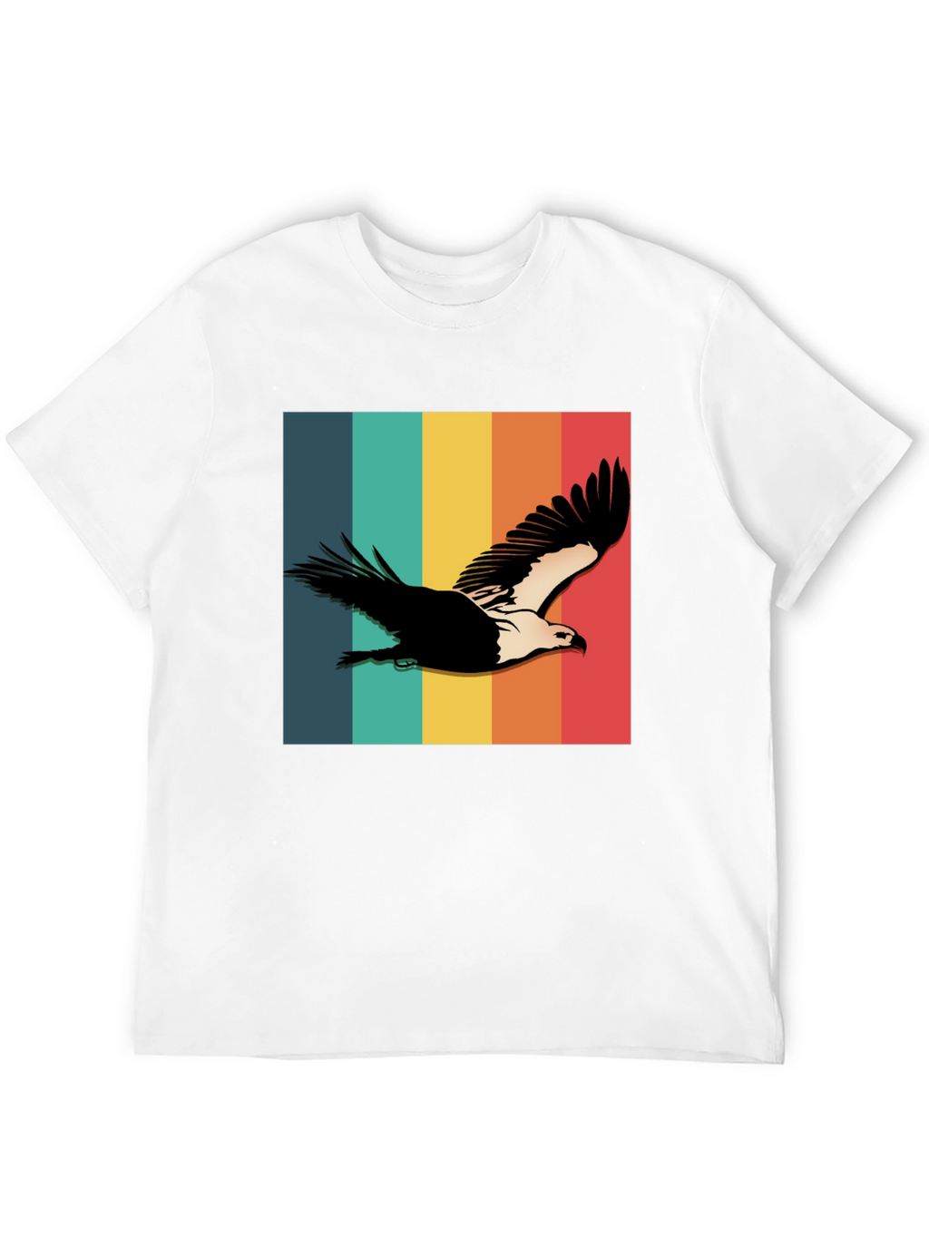 Retro Eagle Graphic Tee - Black Cotton Blend Shirt