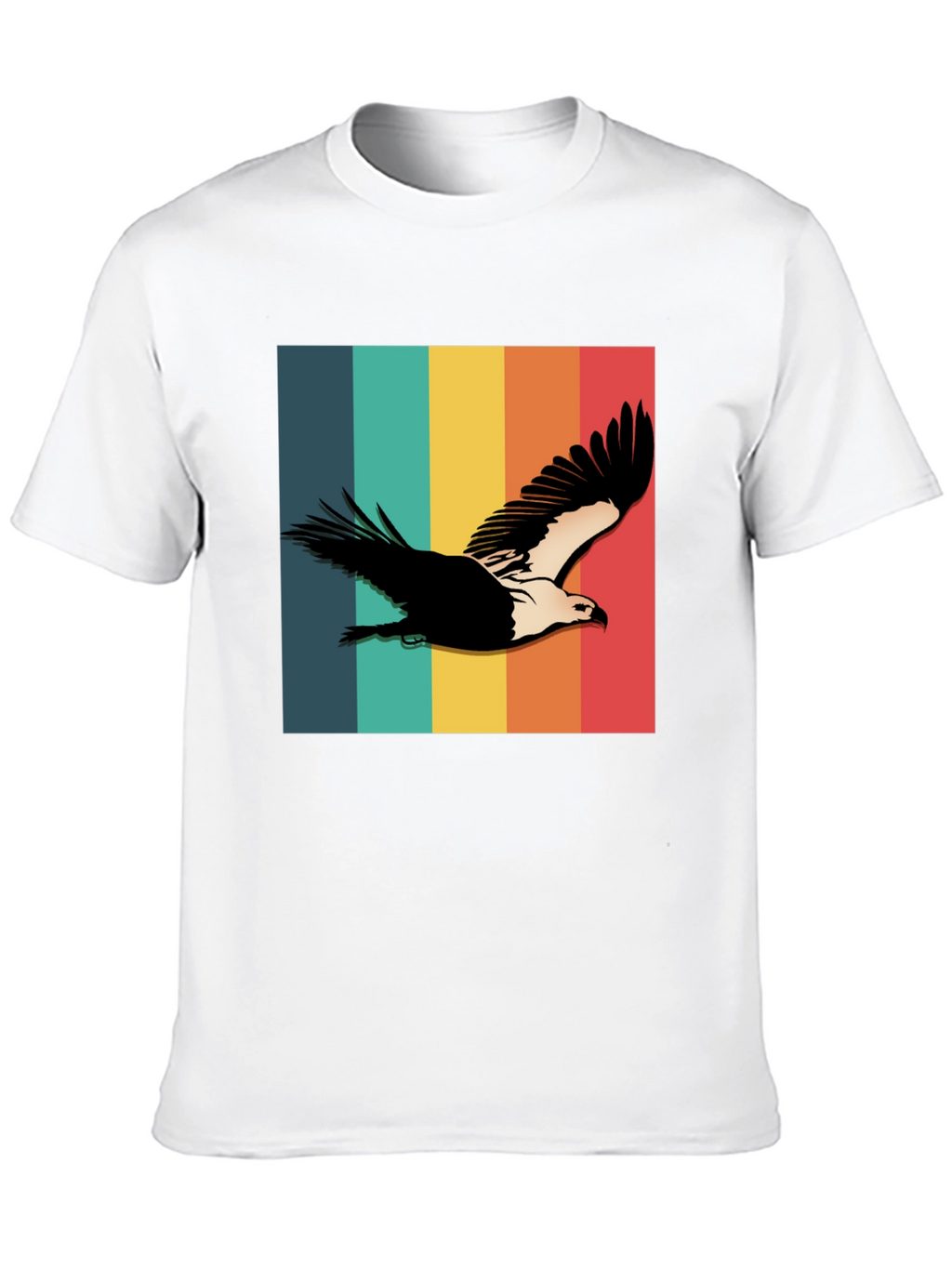 Retro Eagle Graphic Tee - Black Cotton Blend Shirt