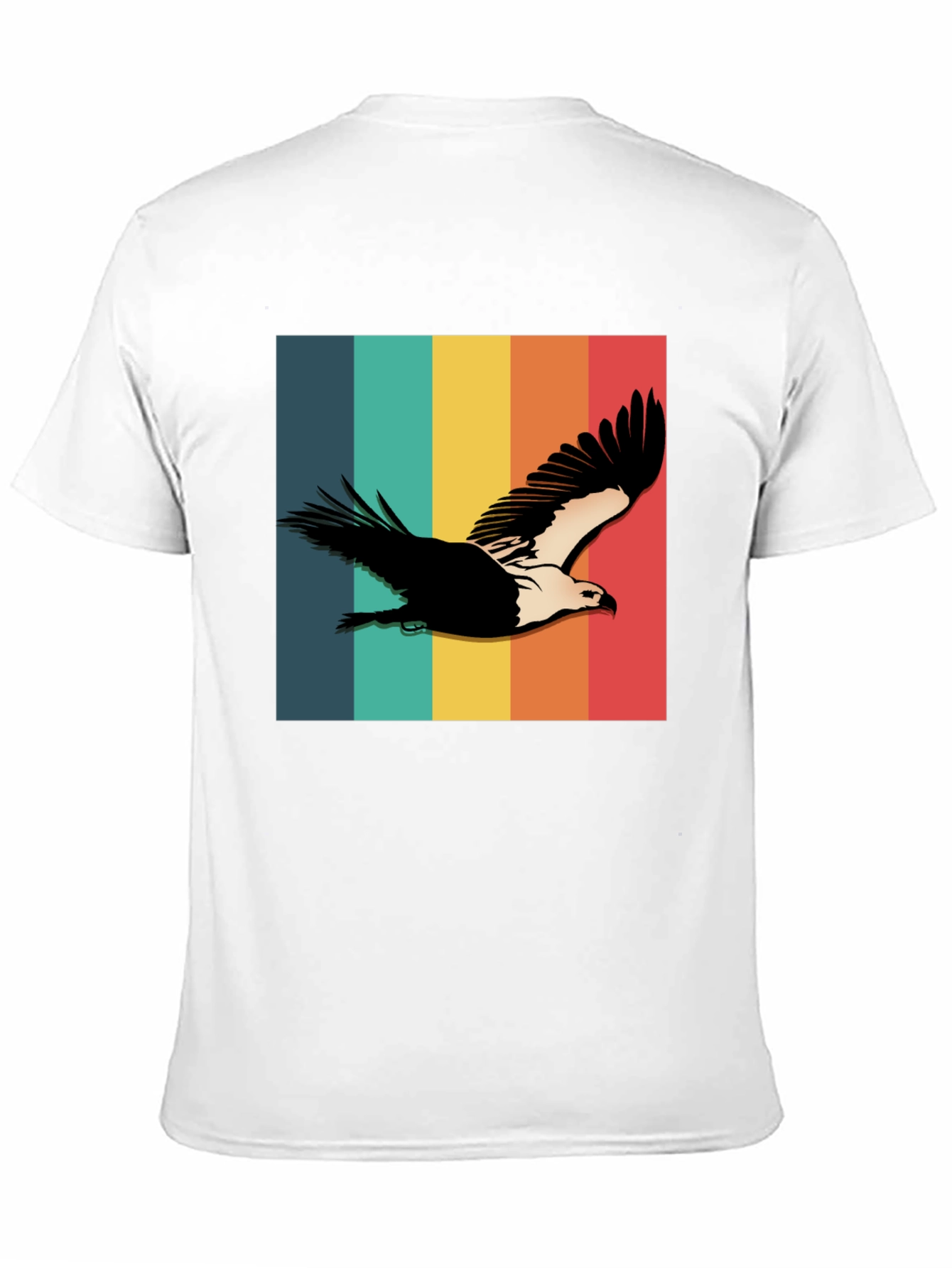 Retro Eagle Graphic Tee - Black Cotton Blend Shirt