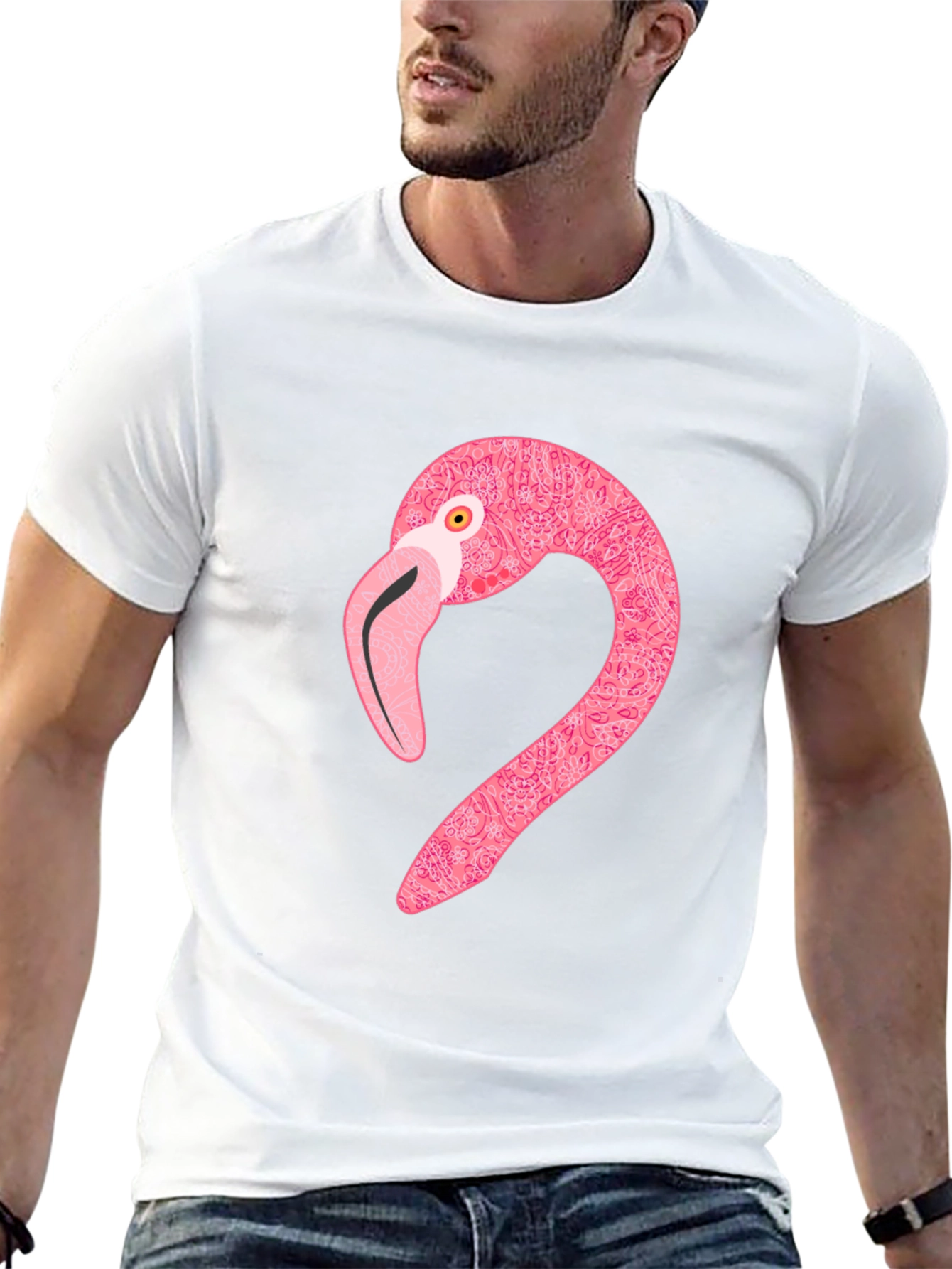 Pink Flamingo Graphic Tee - Unique Bird Design