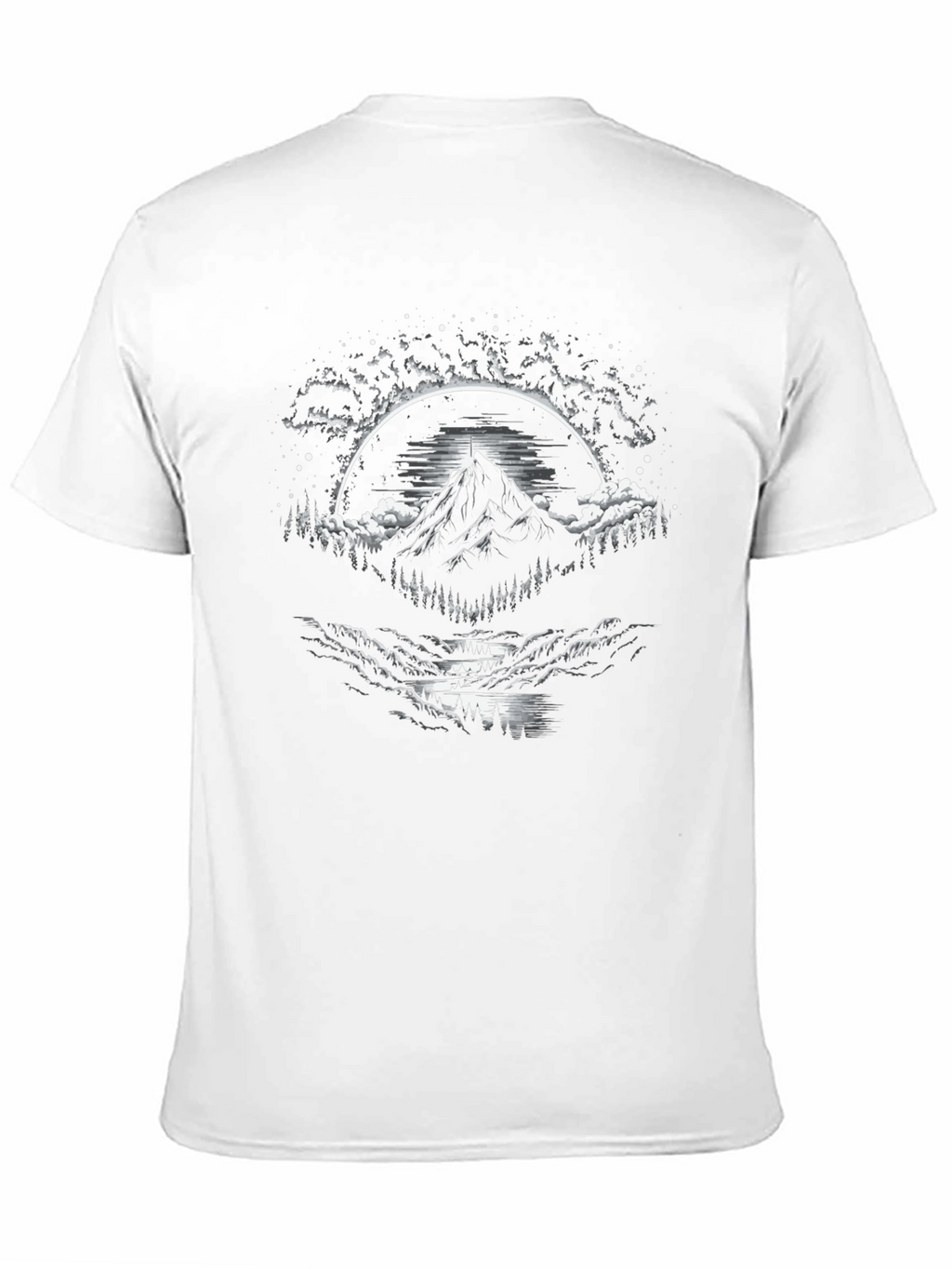 Mountain Peak Graphic Tee - Black Cotton Blend