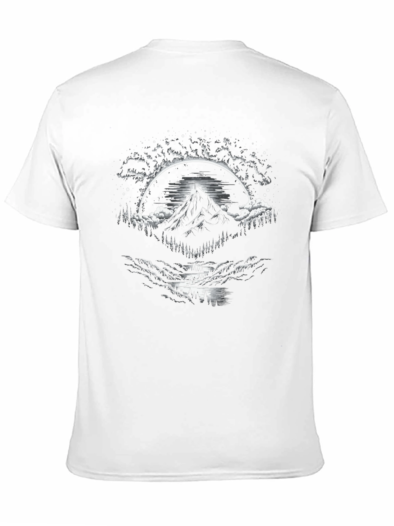 Mountain Peak Graphic Tee - Black Cotton Blend