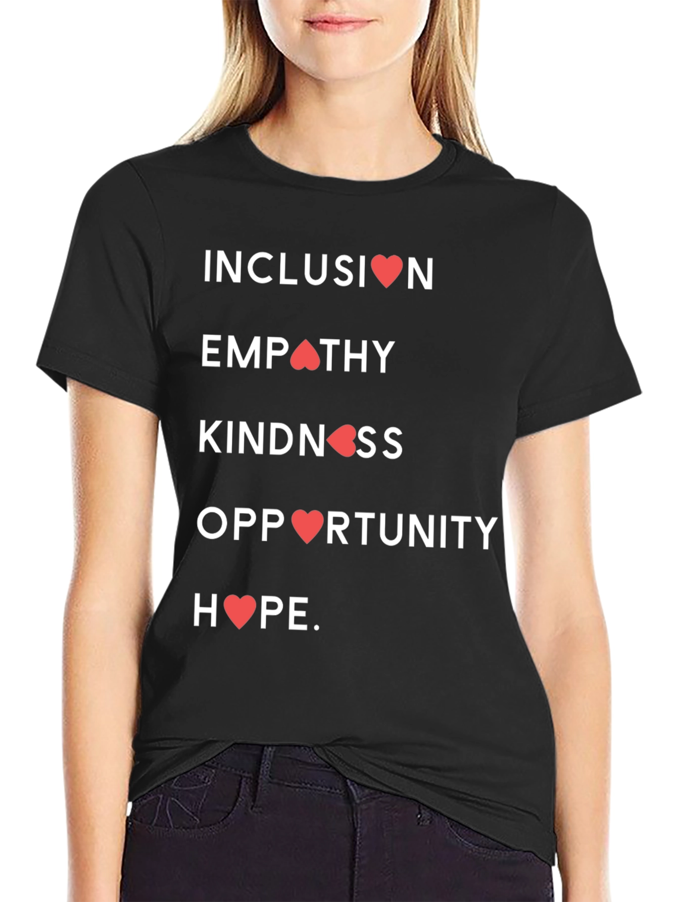 Inclusion Heart Tee - Empathy Kindness Hope