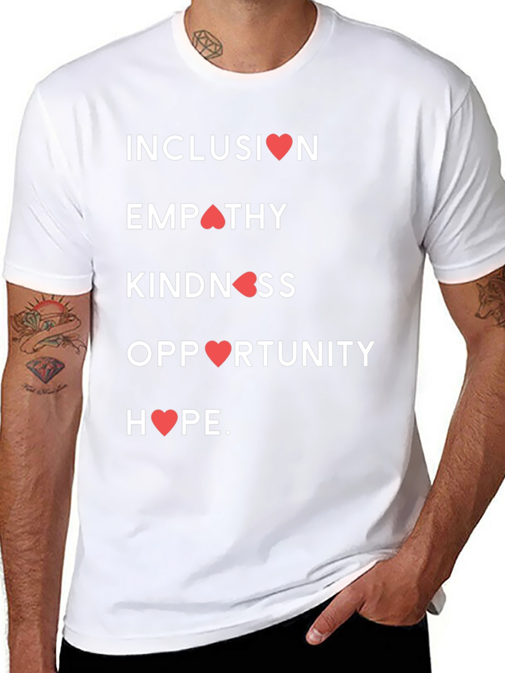 Inclusion Heart Tee - Empathy Kindness Hope