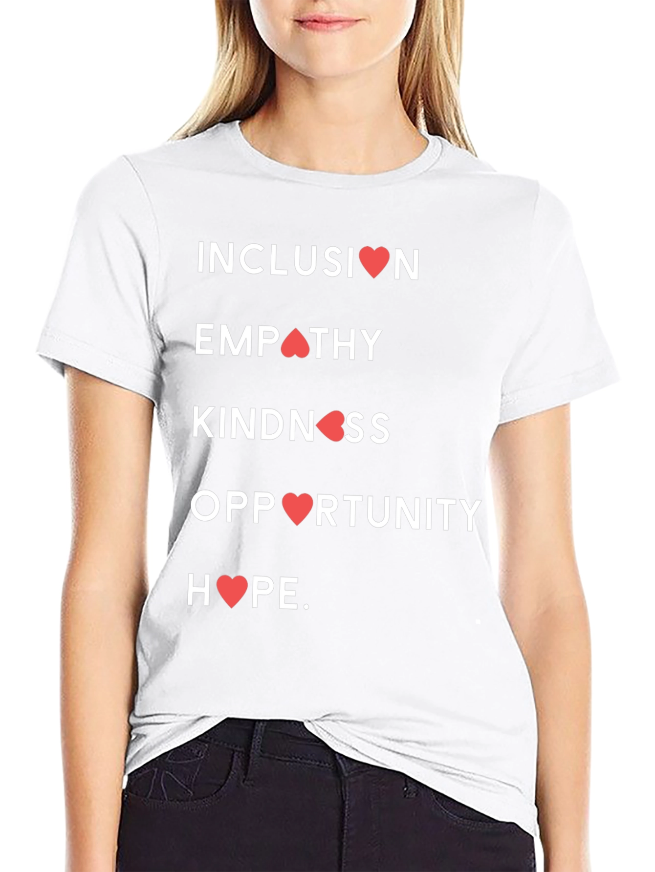 Inclusion Heart Tee - Empathy Kindness Hope