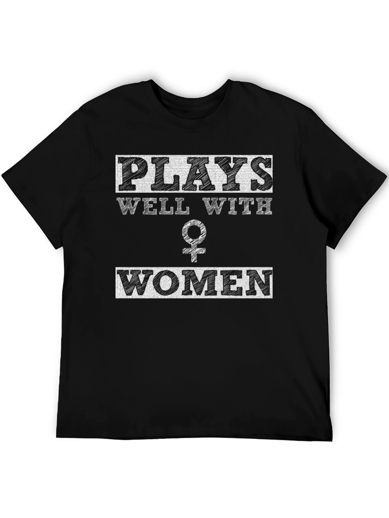 Plays Well With Women Graphic Tee - Black