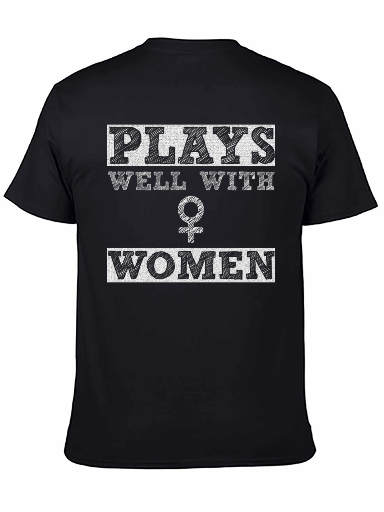 Plays Well With Women Graphic Tee - Black