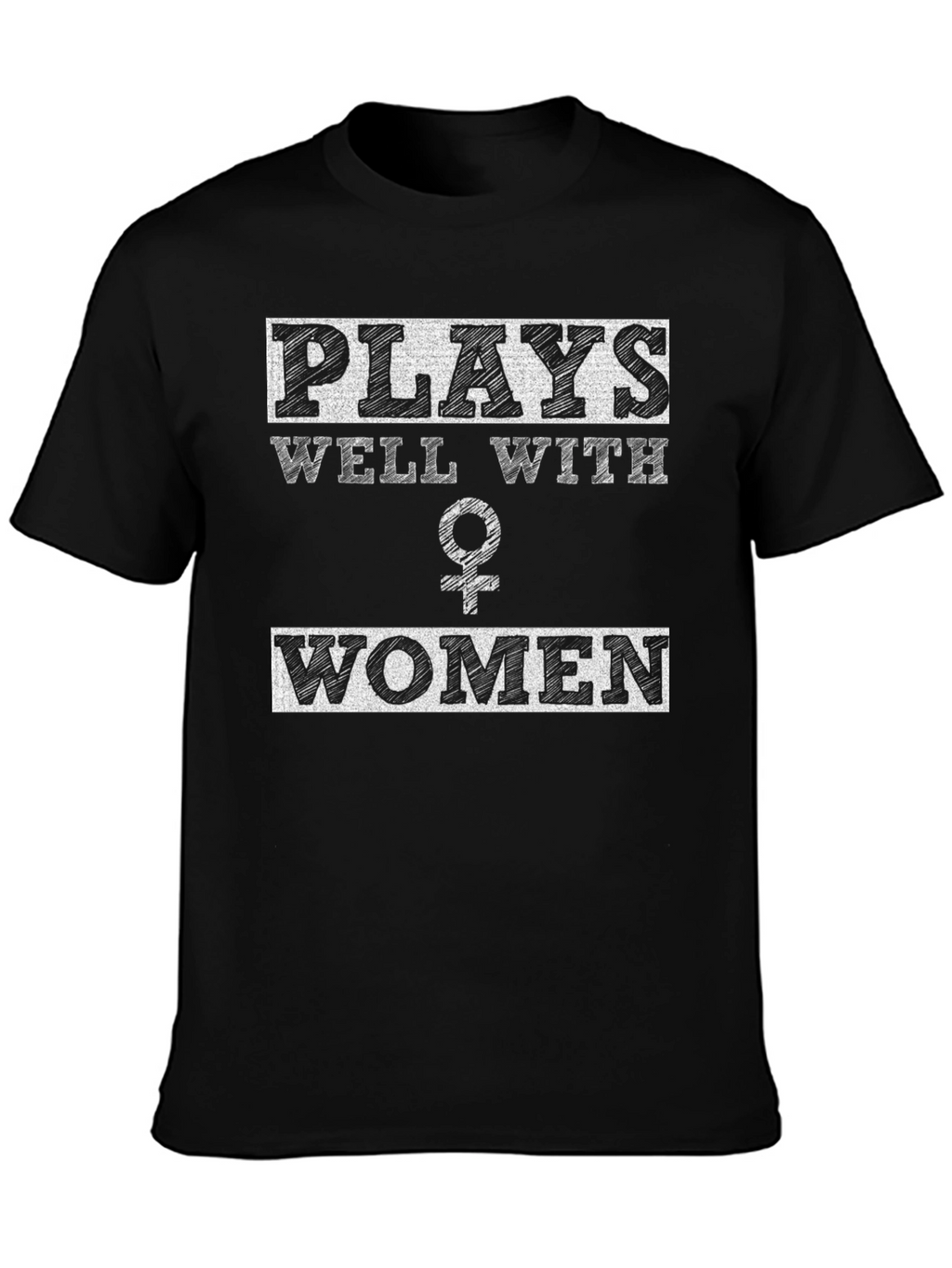 Plays Well With Women Graphic Tee - Black