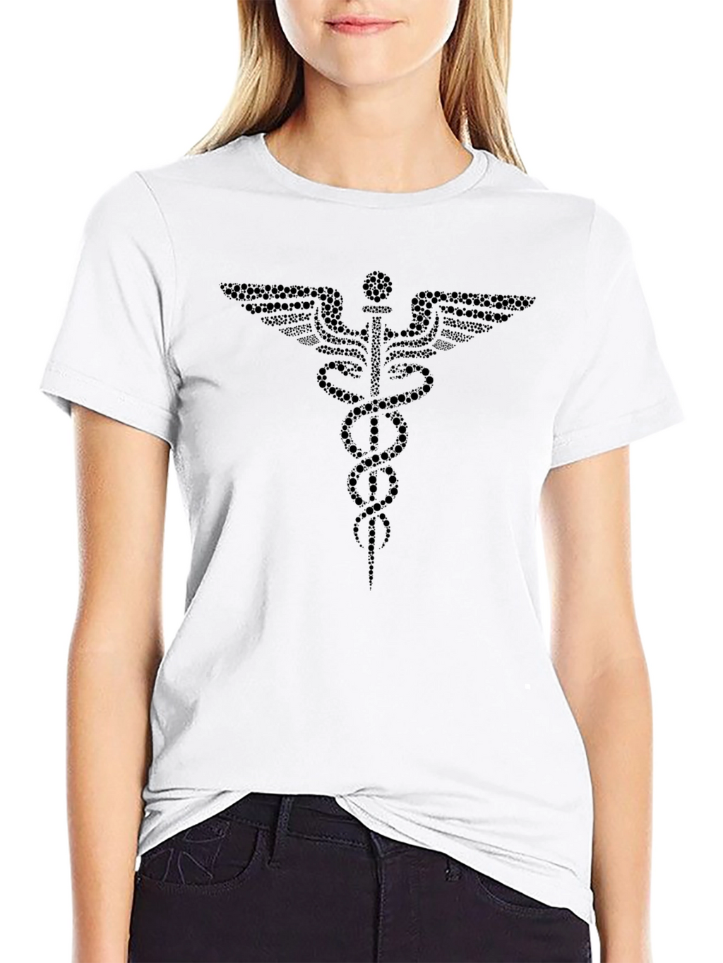 Medical Caduceus Graphic T-Shirt - Black