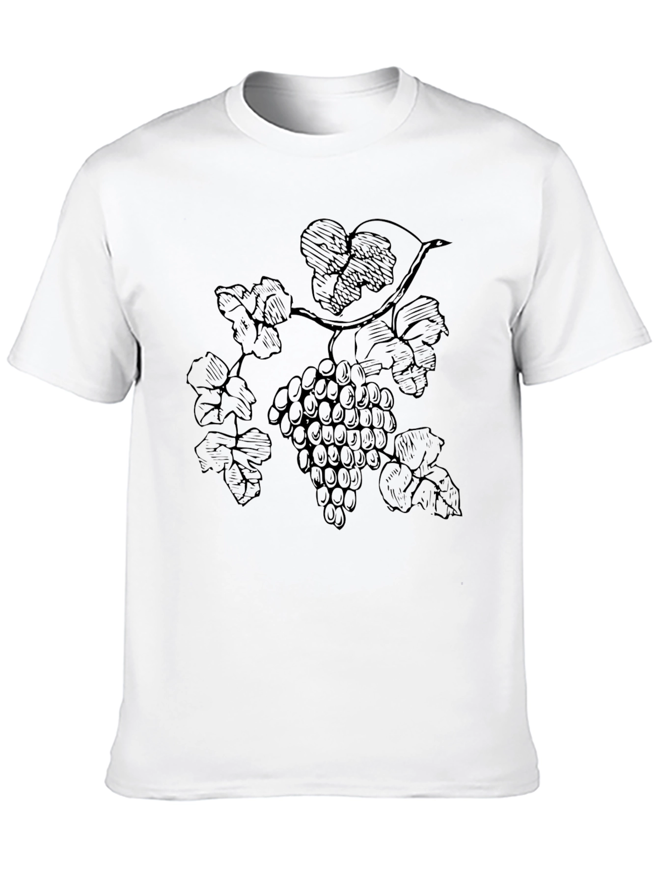 Grapes Graphic Print T-Shirt - Black