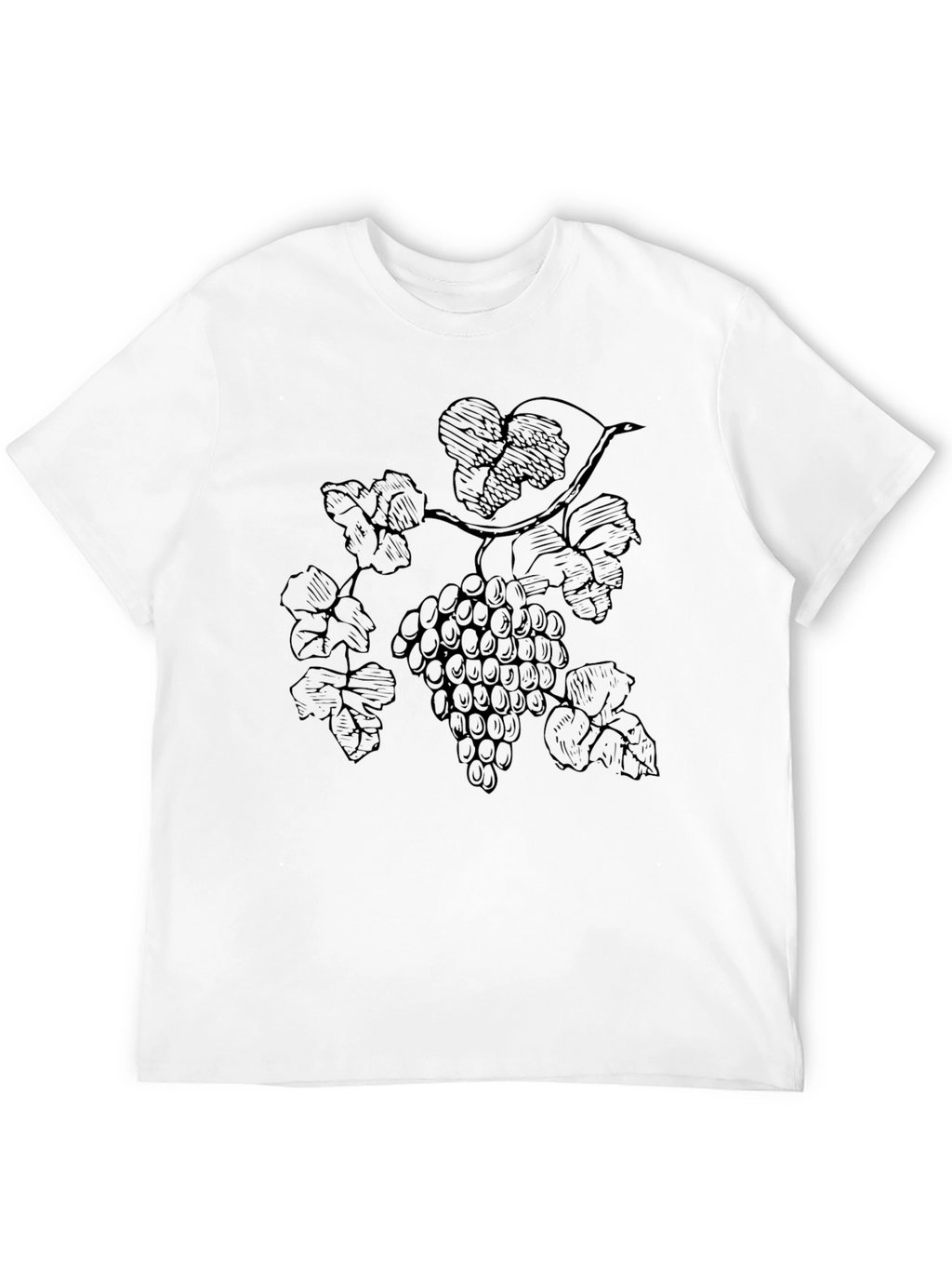 Grapes Graphic Print T-Shirt - Black