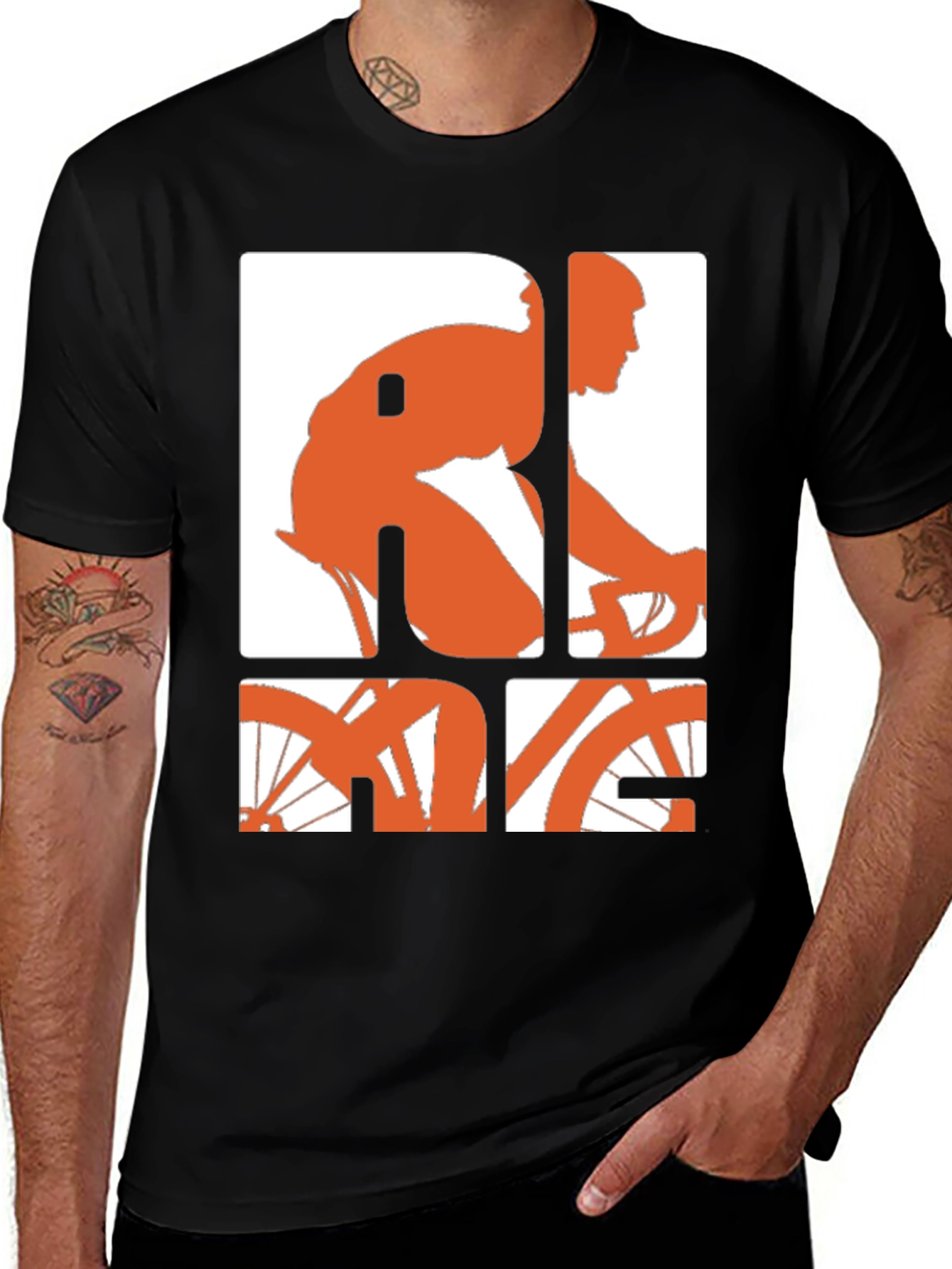 Ride Graphic Tee - Black Cotton Blend T-Shirt
