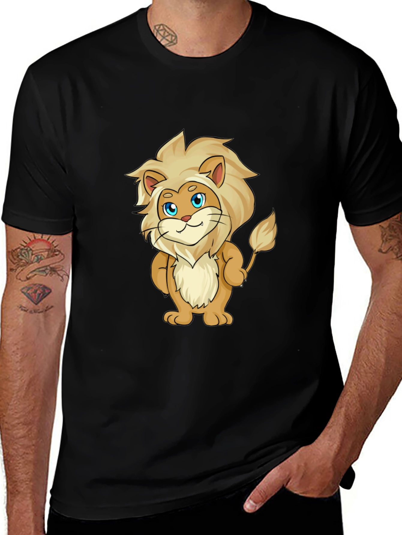Cartoon Lion Graphic T-Shirt - Soft & Stylish