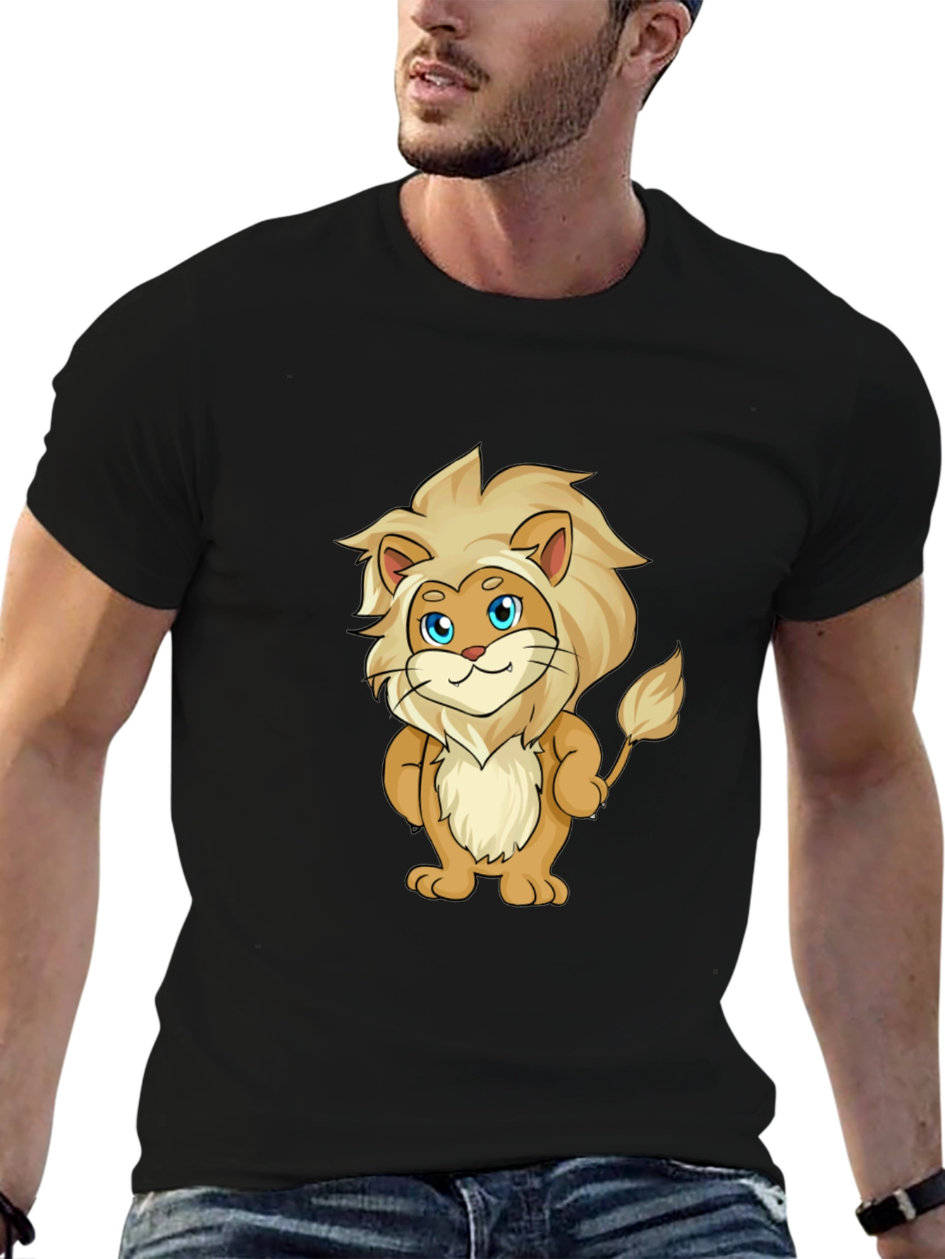 Cartoon Lion Graphic T-Shirt - Soft & Stylish