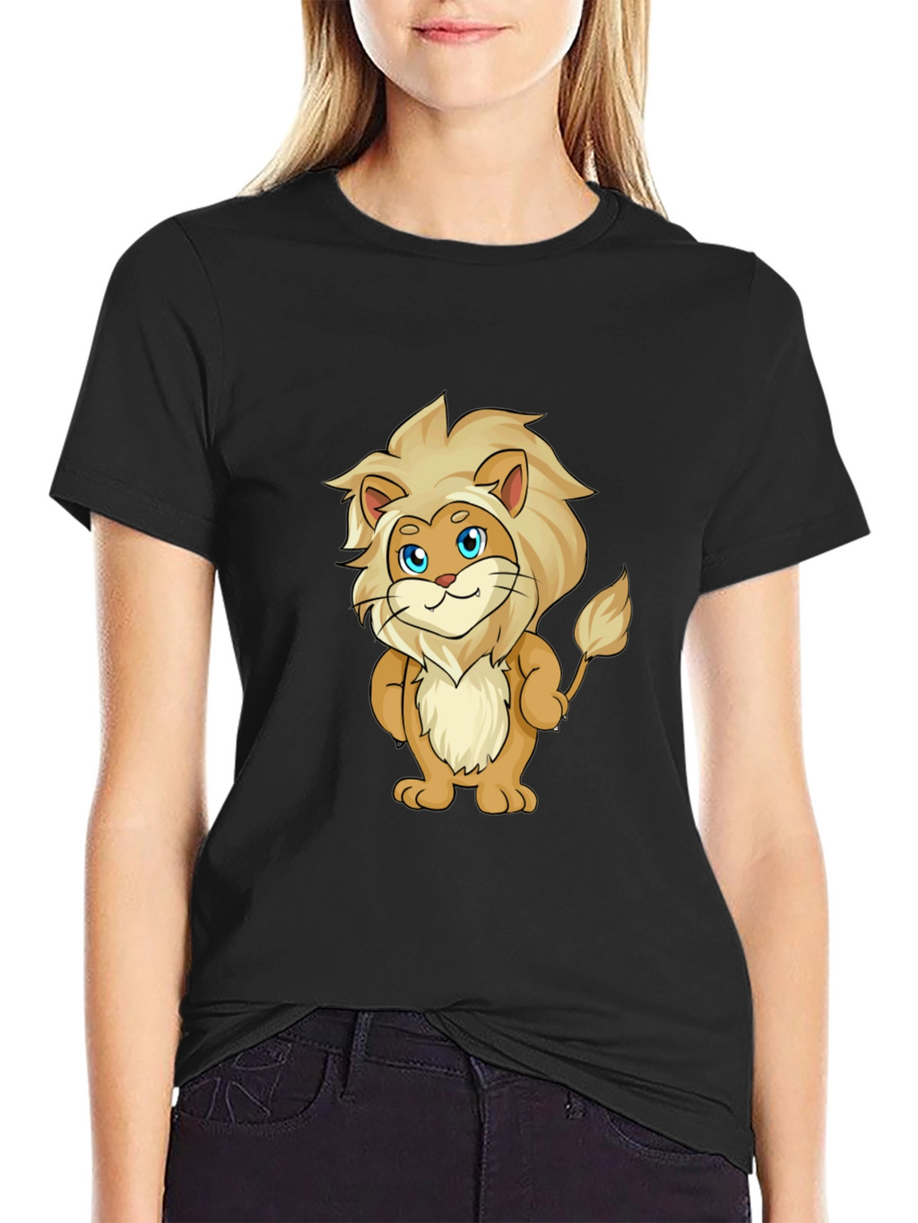 Cartoon Lion Graphic T-Shirt - Soft & Stylish