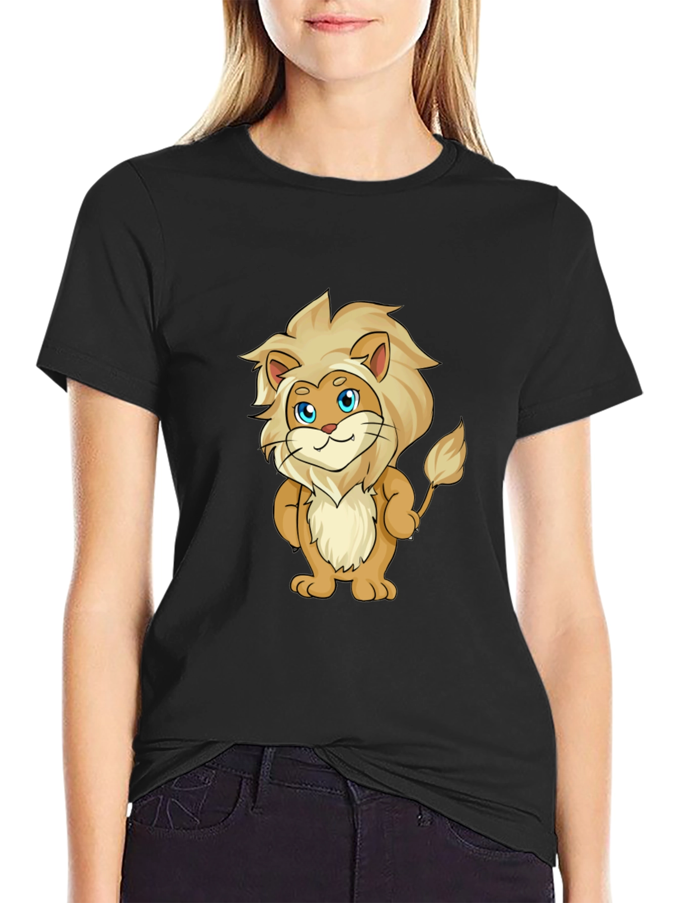 Cartoon Lion Graphic T-Shirt - Soft & Stylish