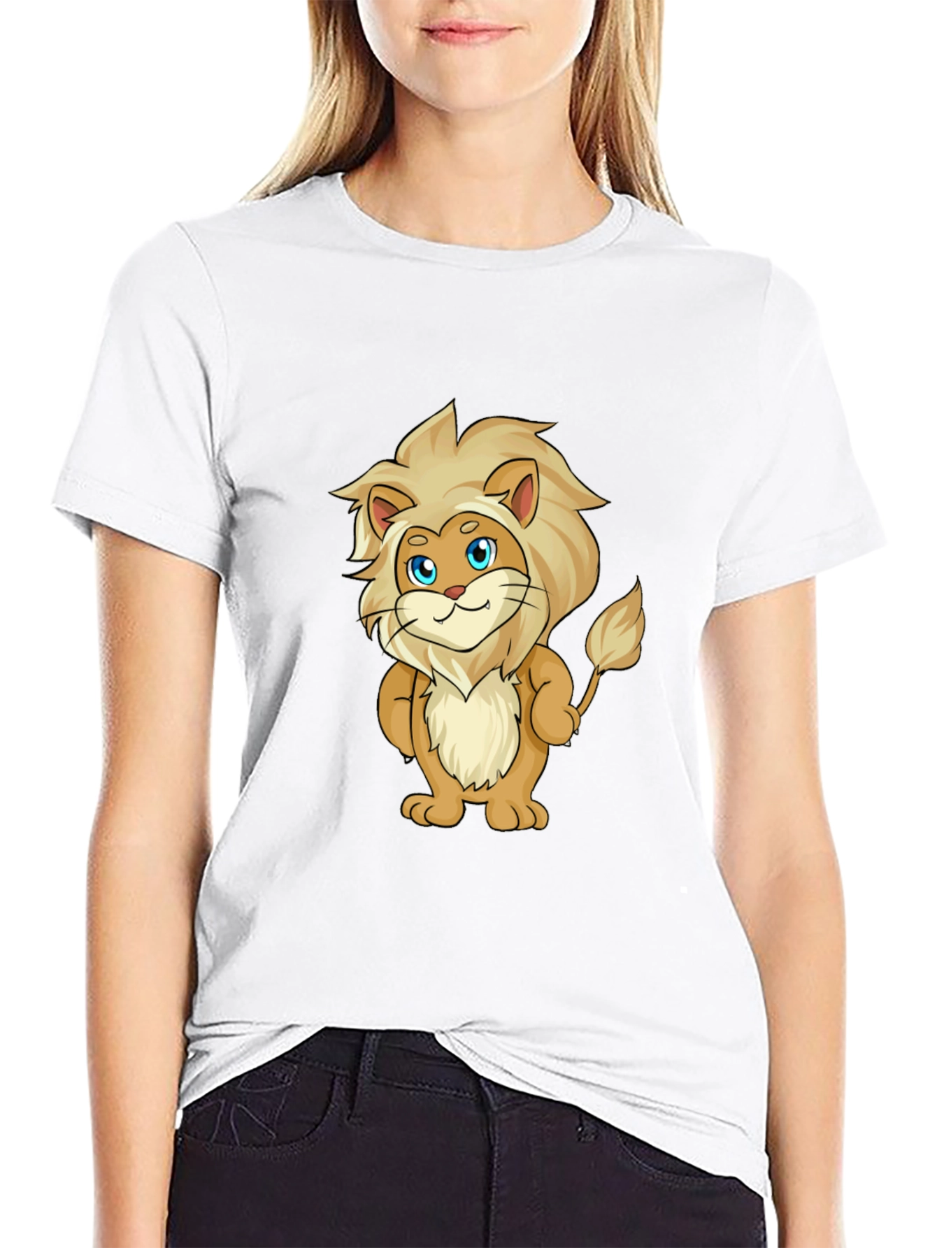 Cartoon Lion Graphic T-Shirt - Soft & Stylish