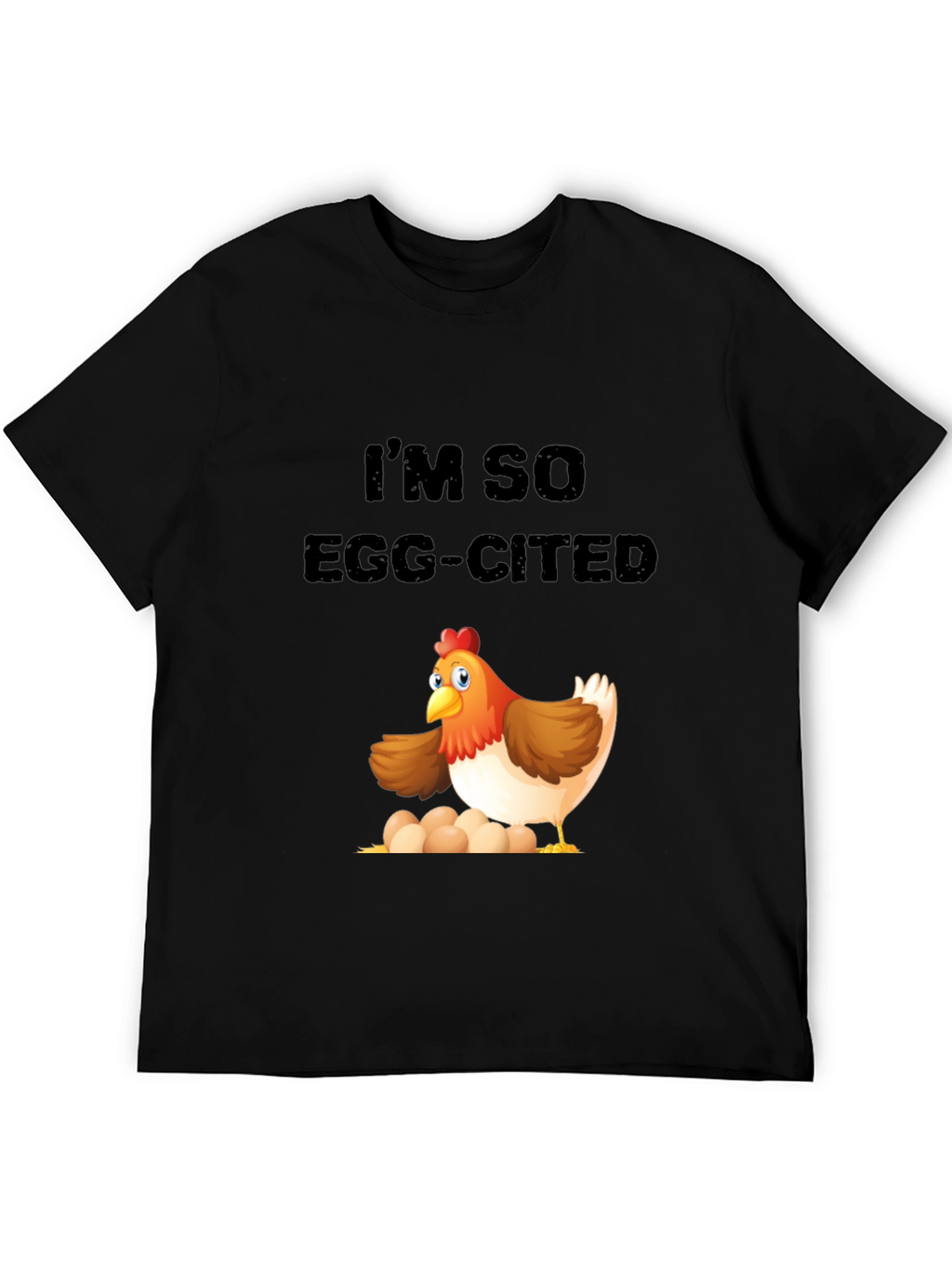 Egg-cited Chicken Graphic Tee - Novelty Mens T-Shirt
