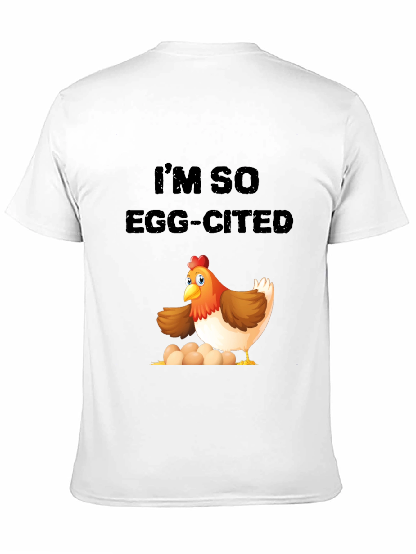 Egg-cited Chicken Graphic Tee - Novelty Mens T-Shirt