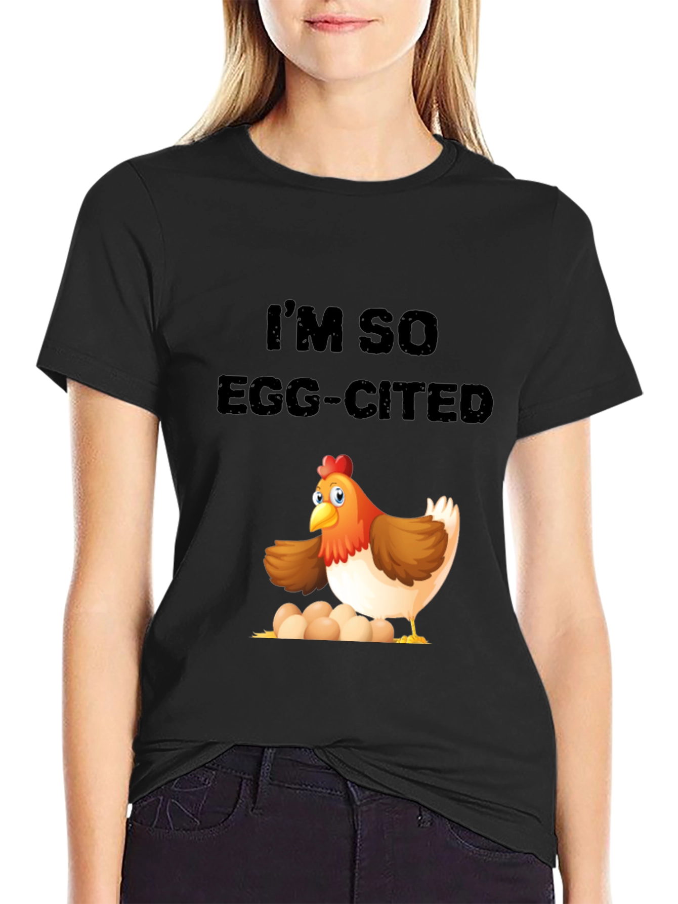 Egg-cited Chicken Graphic Tee - Novelty Mens T-Shirt