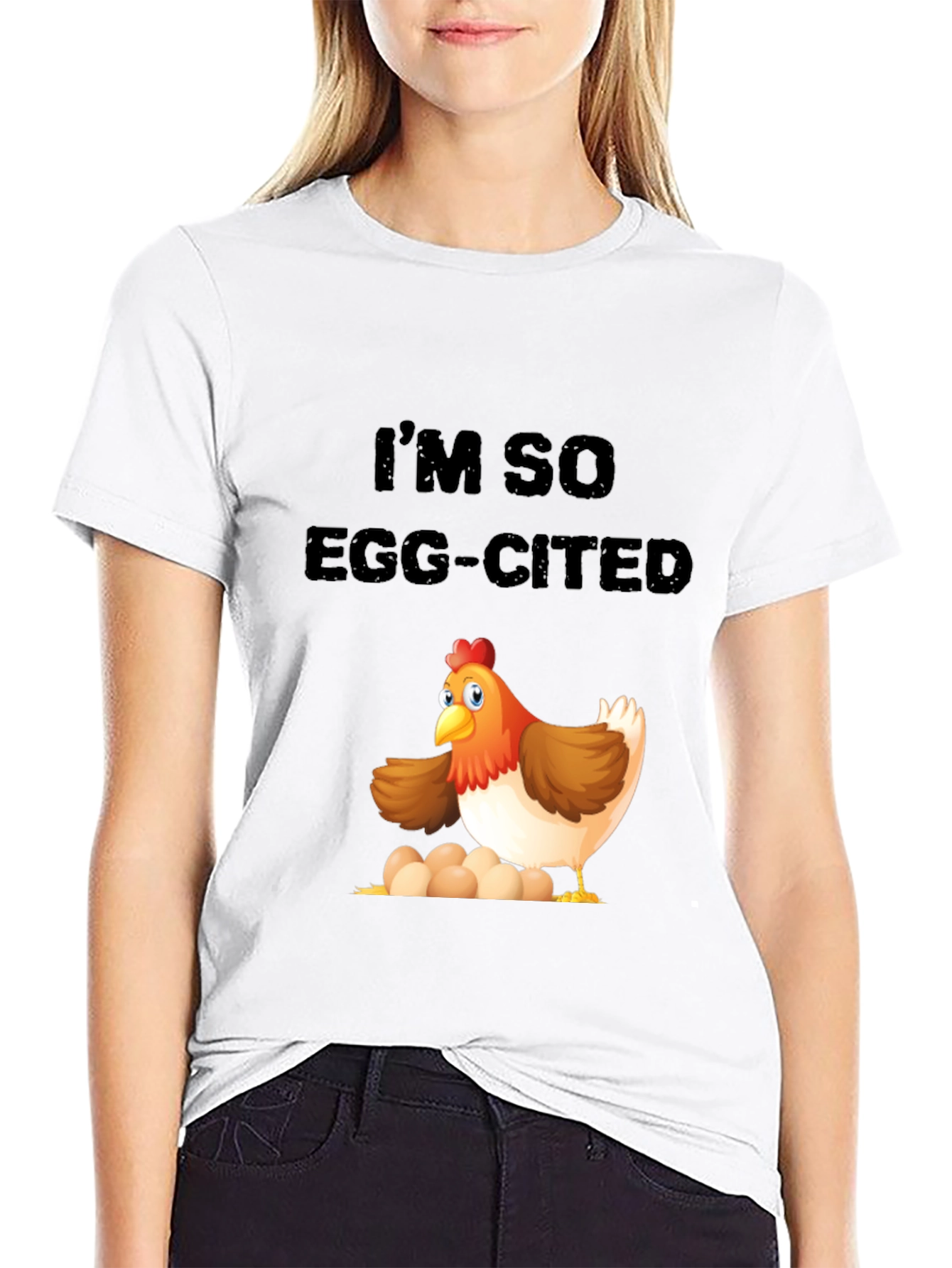 Egg-cited Chicken Graphic Tee - Novelty Mens T-Shirt