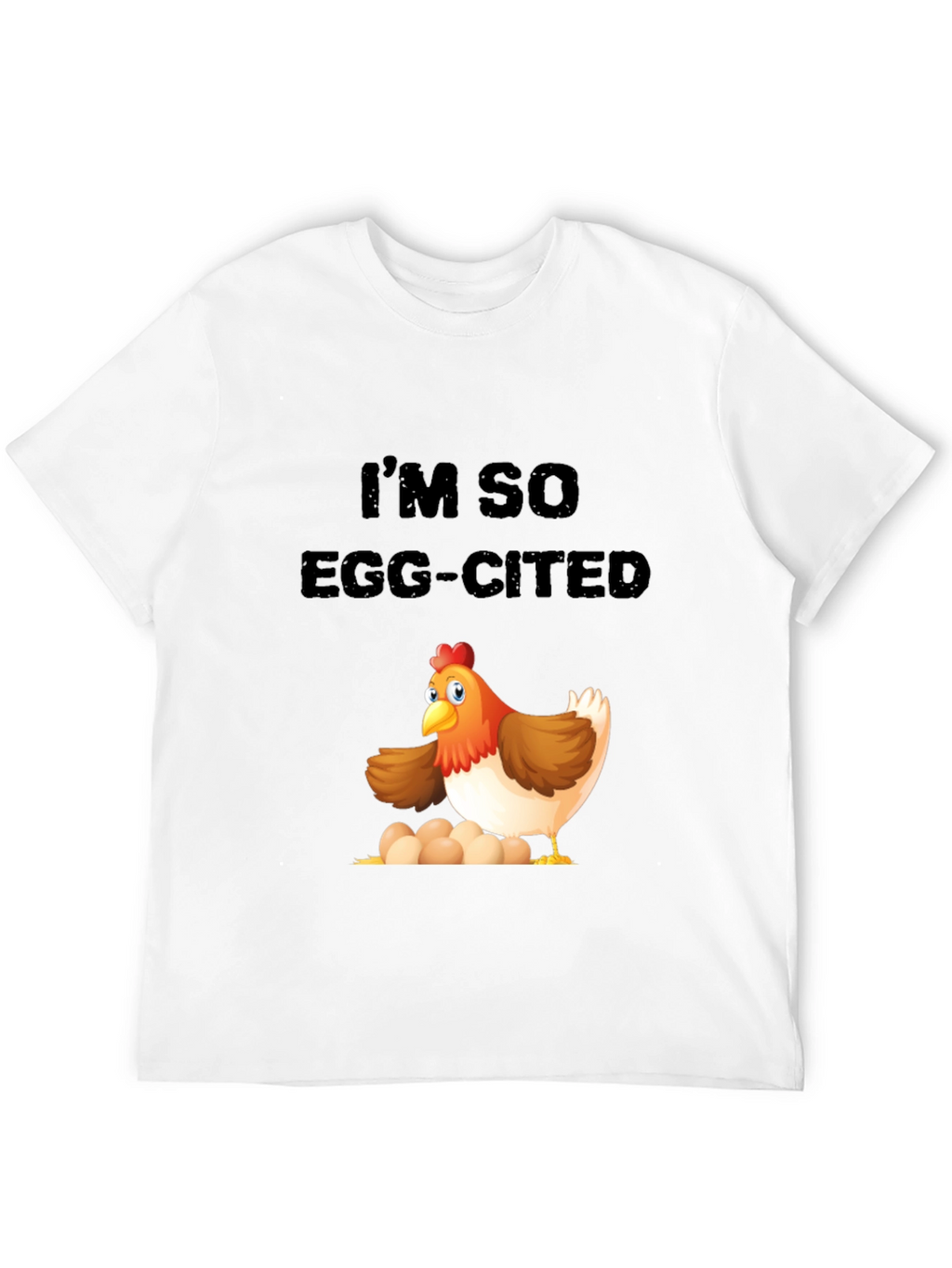 Egg-cited Chicken Graphic Tee - Novelty Mens T-Shirt