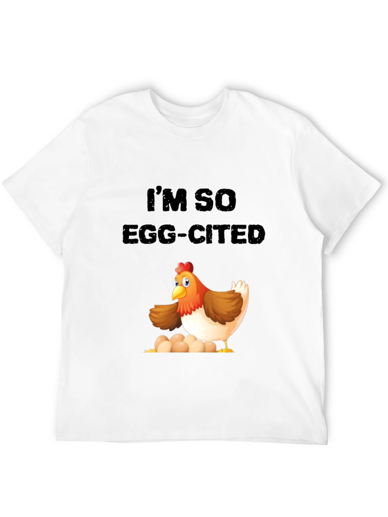 Egg-cited Chicken Graphic Tee - Novelty Mens T-Shirt