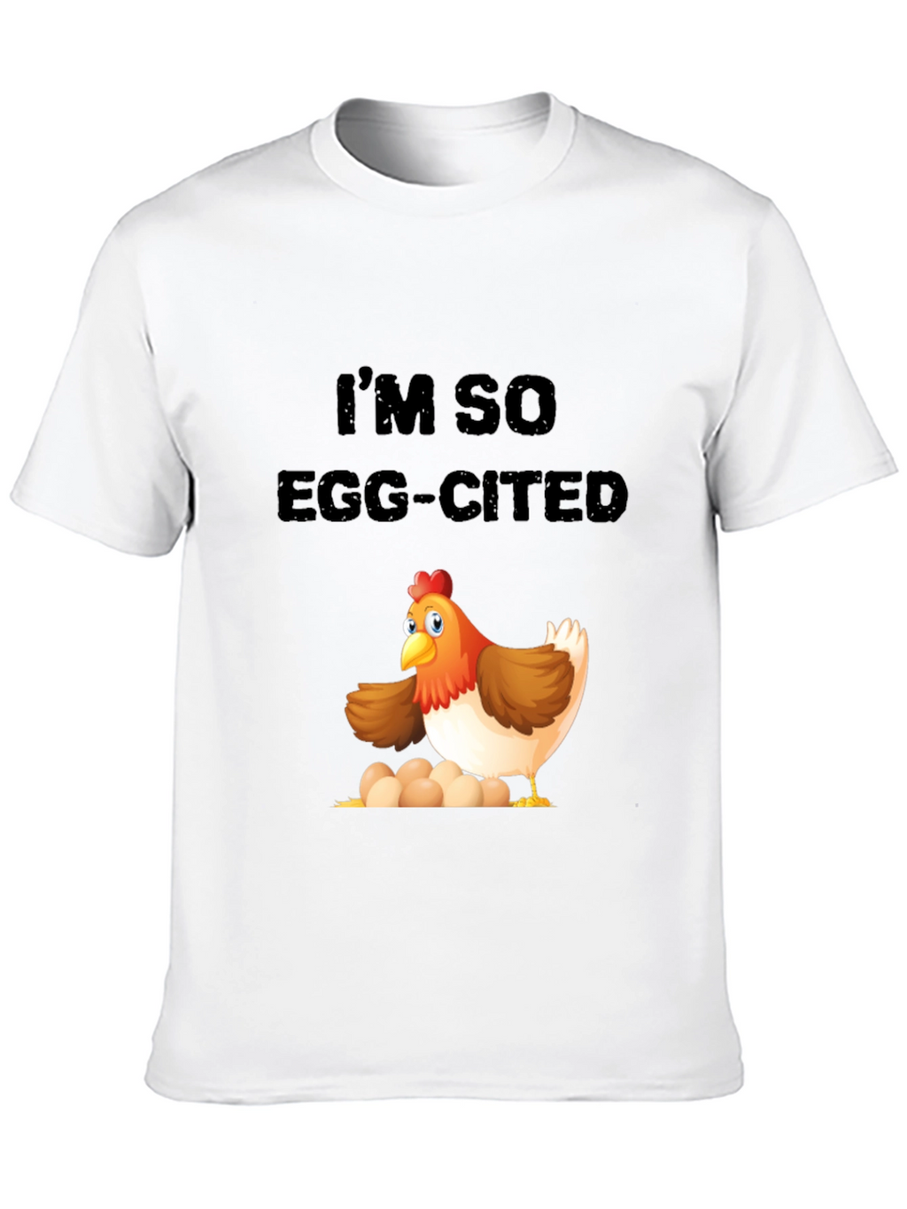 Egg-cited Chicken Graphic Tee - Novelty Mens T-Shirt