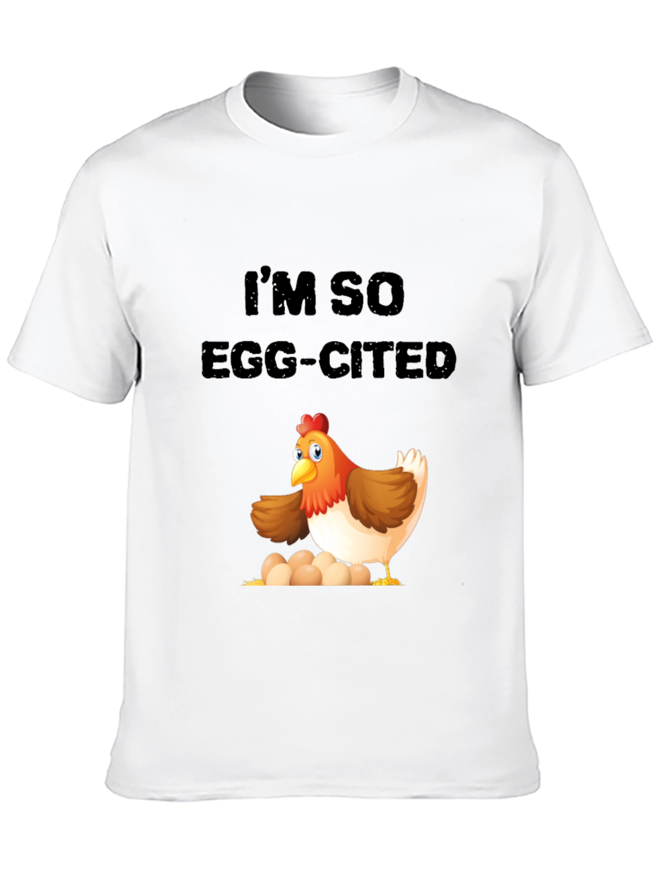 Egg-cited Chicken Graphic Tee - Novelty Mens T-Shirt