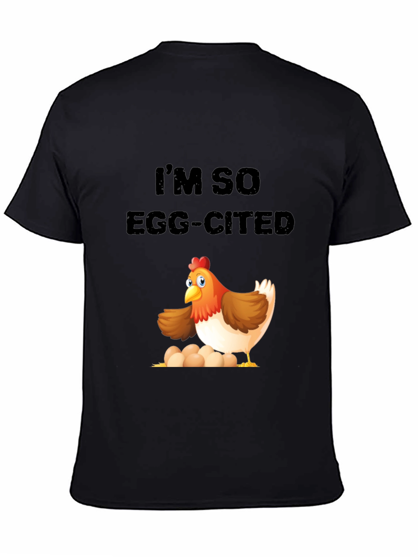 Egg-cited Chicken Graphic Tee - Novelty Mens T-Shirt