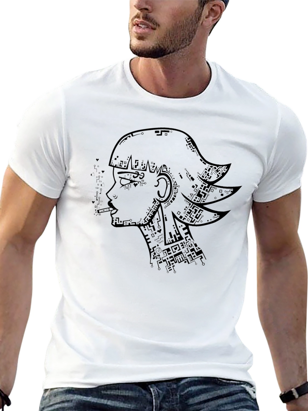 Cyberpunk Girl T-Shirt - Artistic Graphic Tee