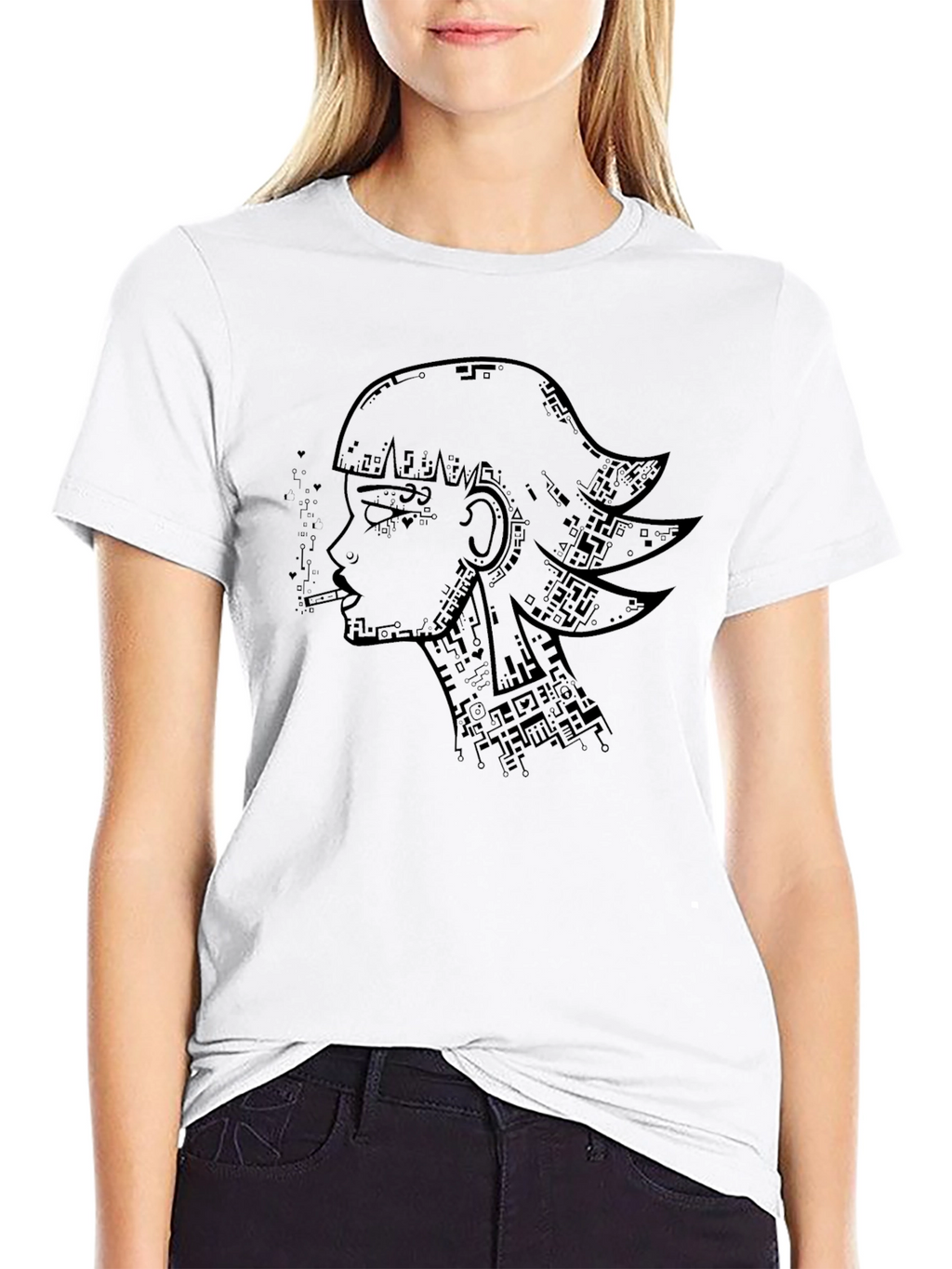 Cyberpunk Girl T-Shirt - Artistic Graphic Tee