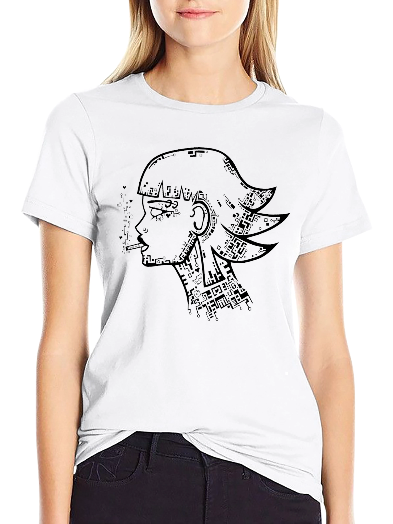 Cyberpunk Girl T-Shirt - Artistic Graphic Tee