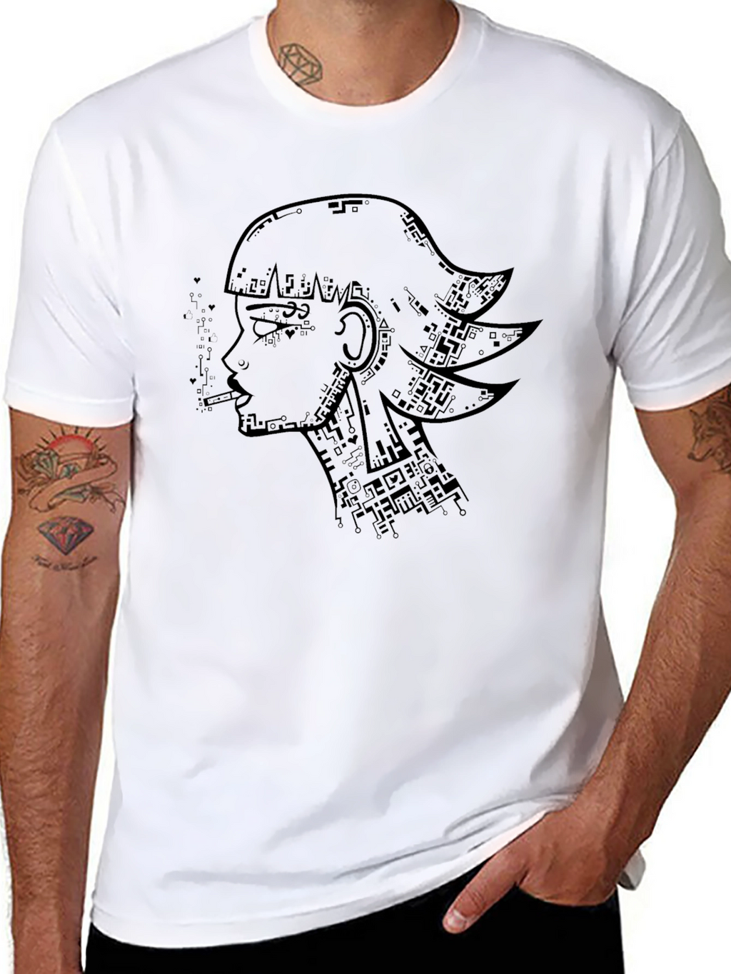 Cyberpunk Girl T-Shirt - Artistic Graphic Tee