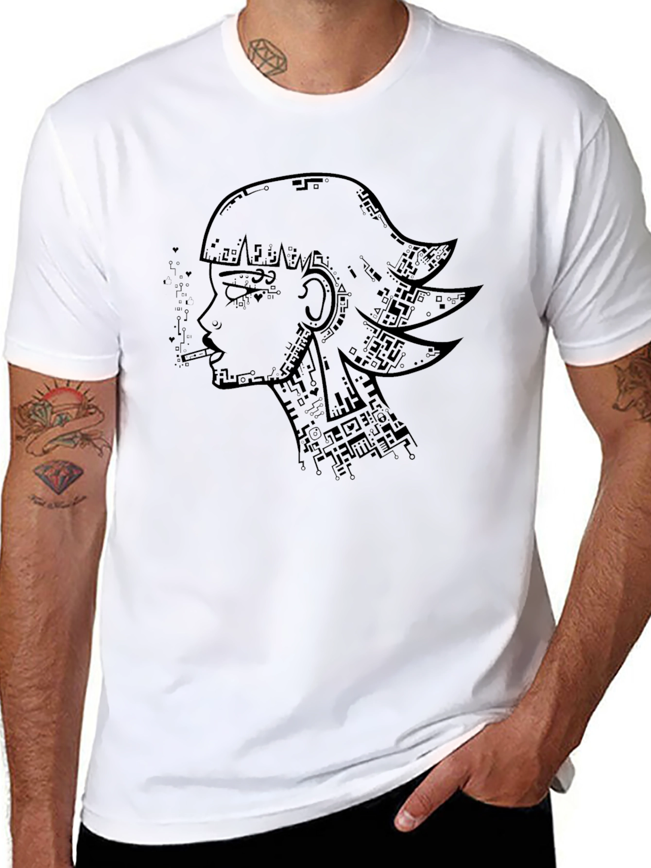 Cyberpunk Girl T-Shirt - Artistic Graphic Tee
