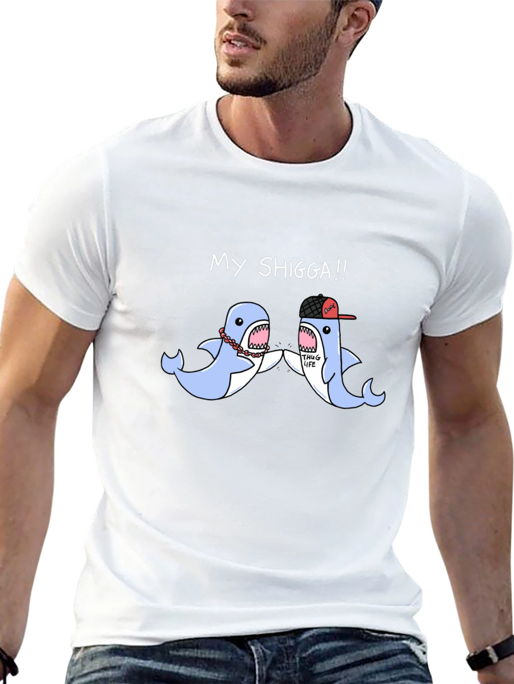 My Shigga Shark Graphic T-Shirt - Unique Design