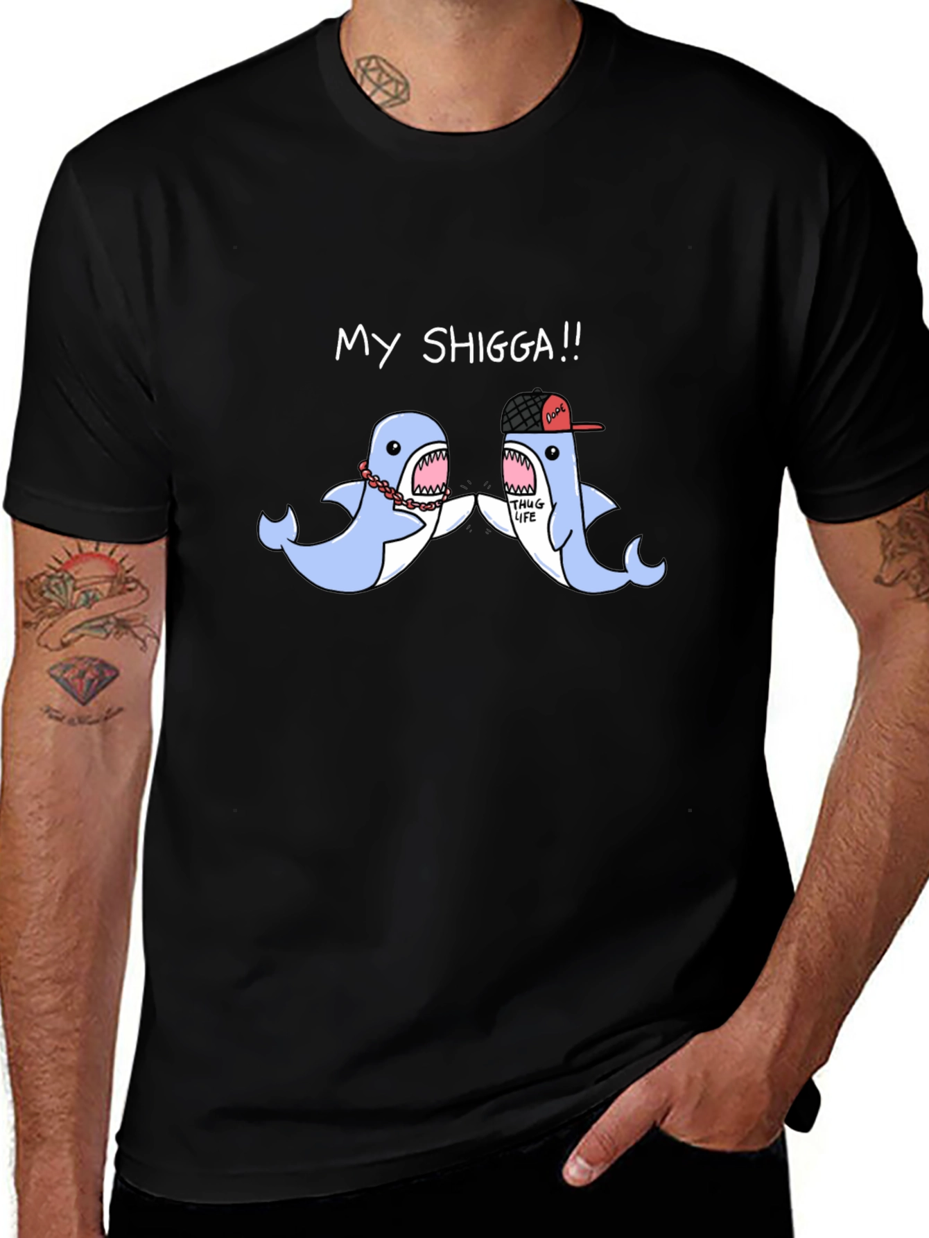 My Shigga Shark Graphic T-Shirt - Unique Design