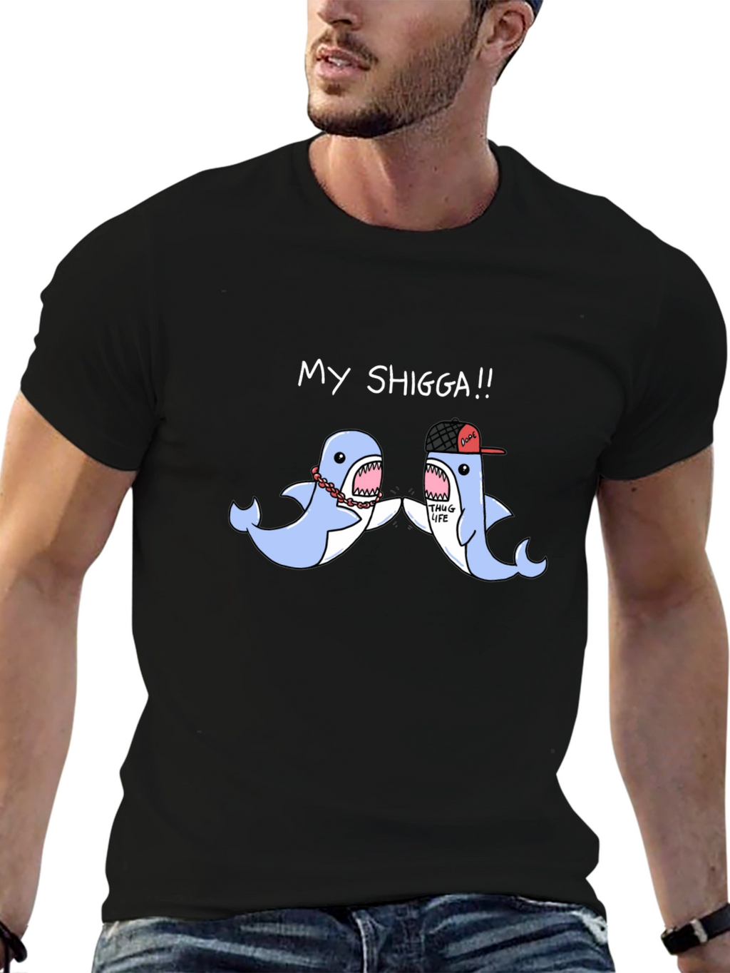 My Shigga Shark Graphic T-Shirt - Unique Design