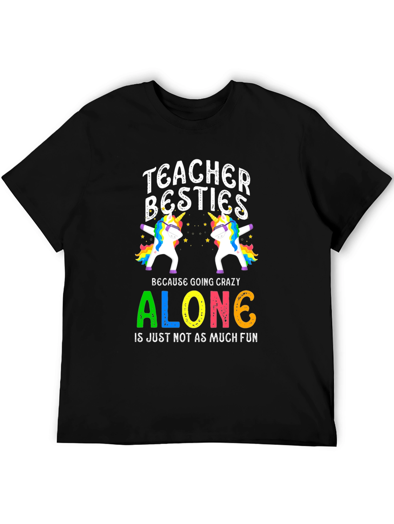 Teacher Besties Unicorn Graphic T-Shirt
